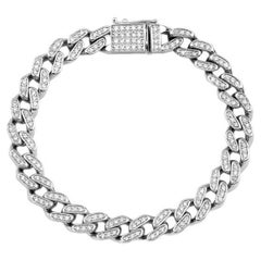 2.18ct Diamond Cuban Link Chain Bracelet à maillons cubains avec diamants