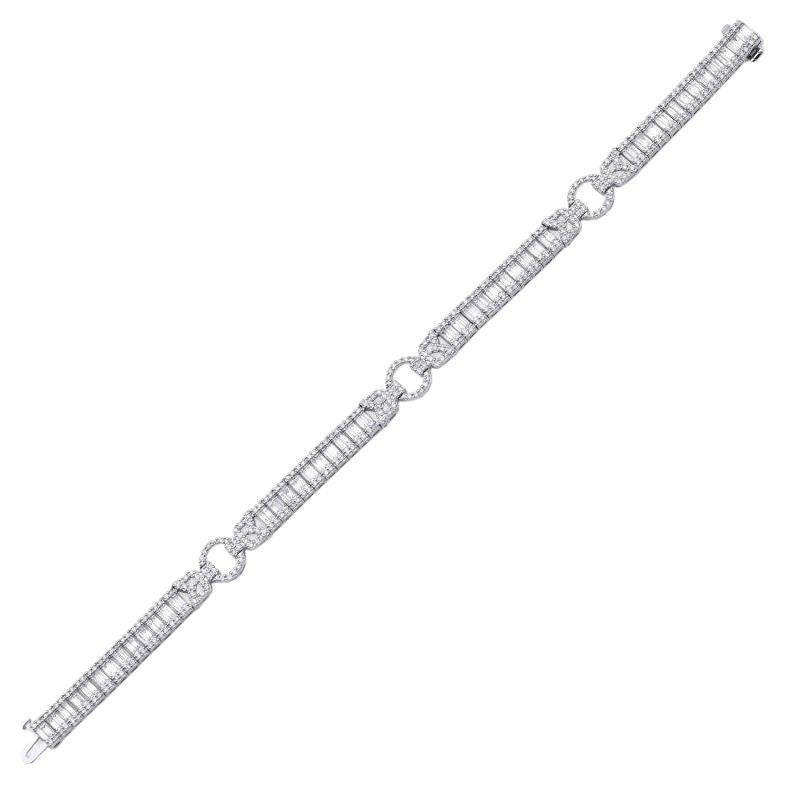 Bracelet tennis avec diamants baguettes de 3.80 carats