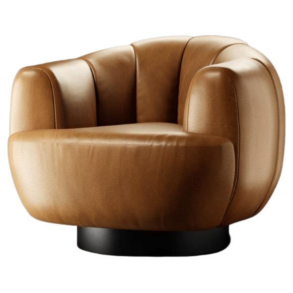 Ornella Armchair Touch Leather Brown For Sale