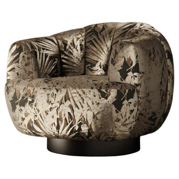 Ornella Armchair Java Plant Textured Fabric For Sale