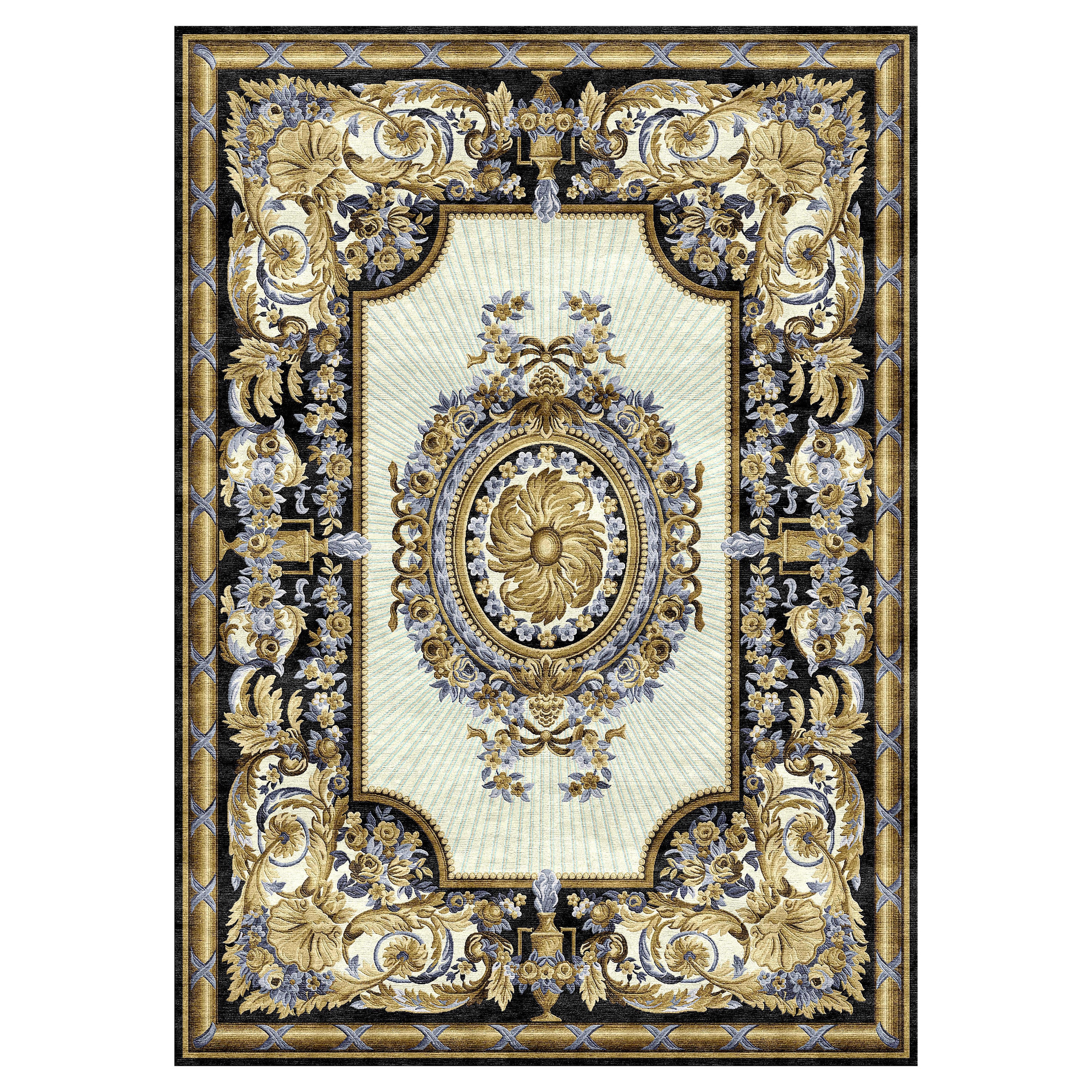 ORNELLA - Tapis transitionnels en laine et soie touffetés à la main, multicolores, faits main