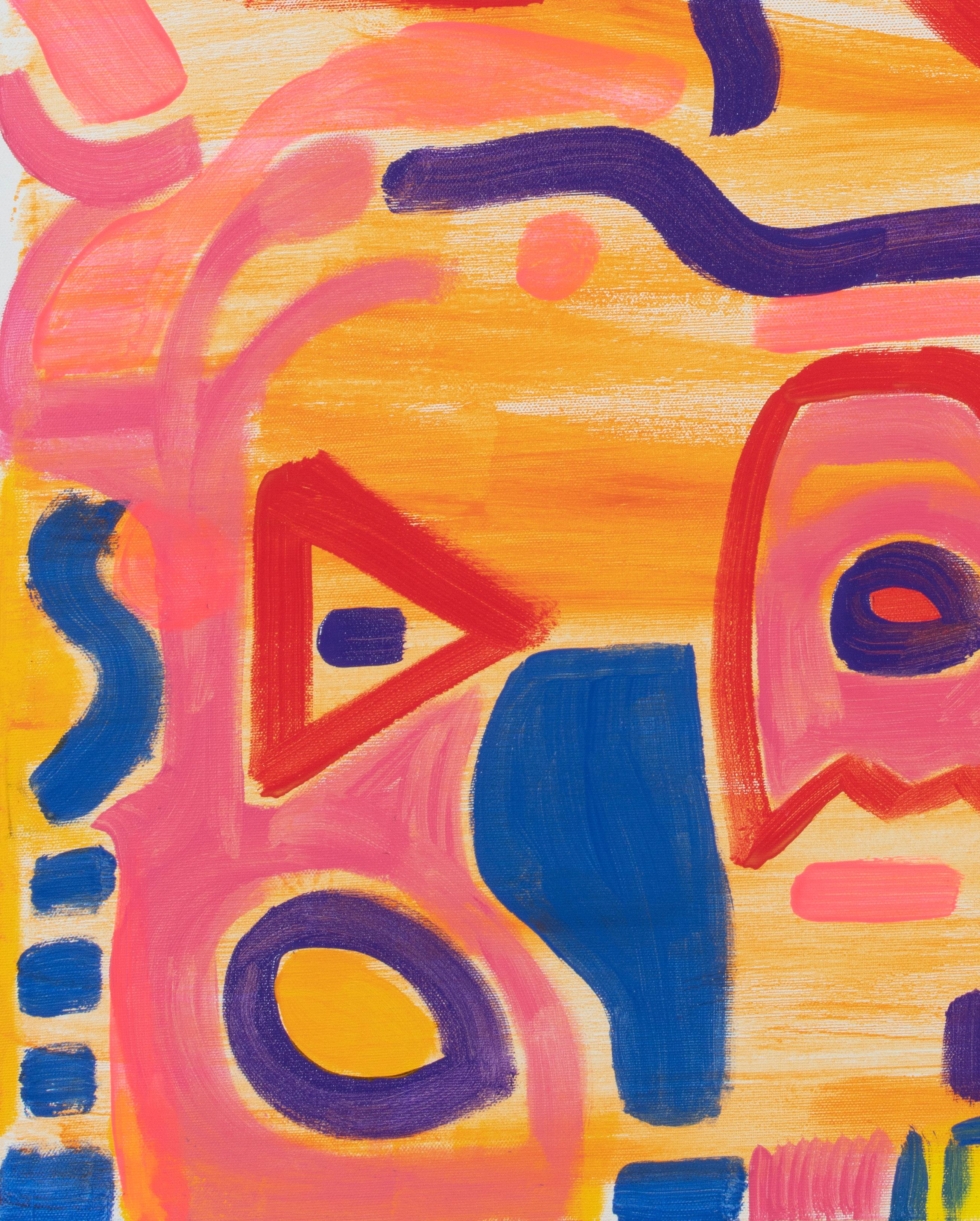Periodo Messicano 2 - Orange Abstract Painting by Ornella Uboldi