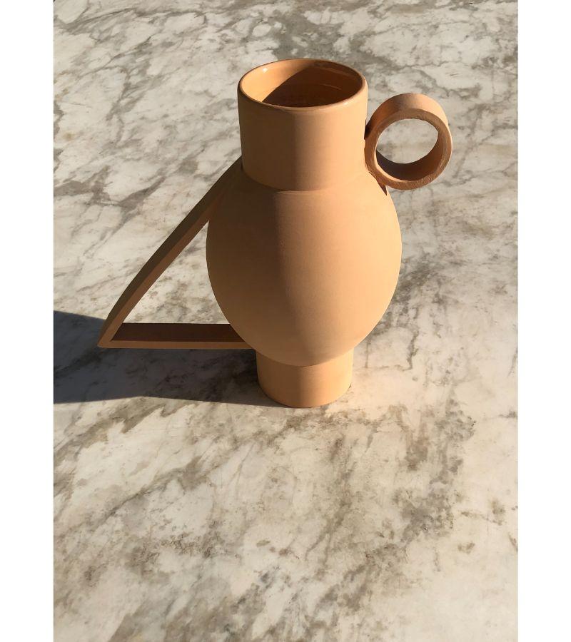 Modern Ornithos Terracotta Vase by Lea Ginac For Sale