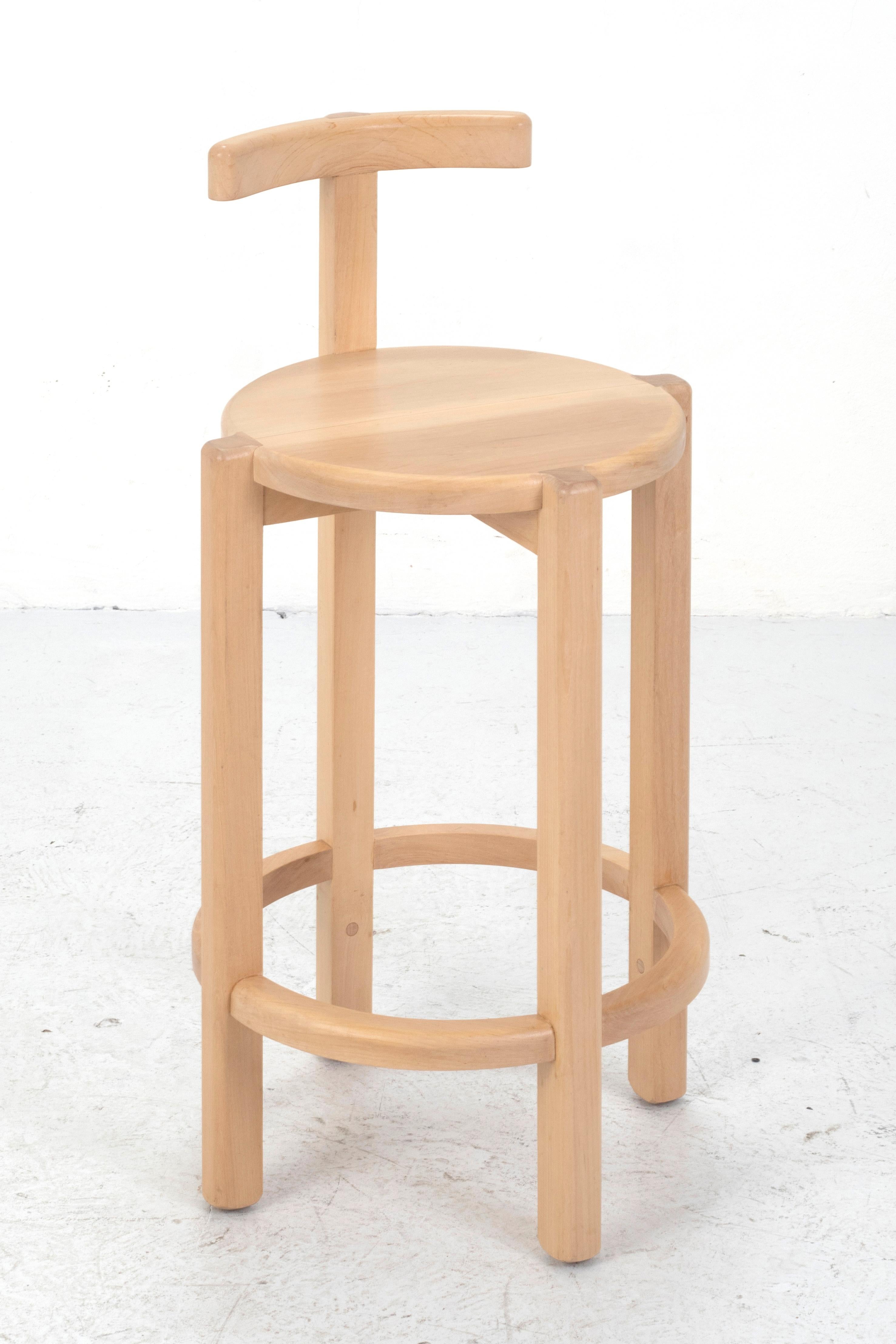 Orno bar stool by Ries
Dimensions: D44 x H86 cm 
Materials: Hardwood
Transparent matte lacquer, color matte lacquer (Finishings)

Ries is a design studio based in Buenos Aires, Argentina, focused on product and conemporary furniture design. The