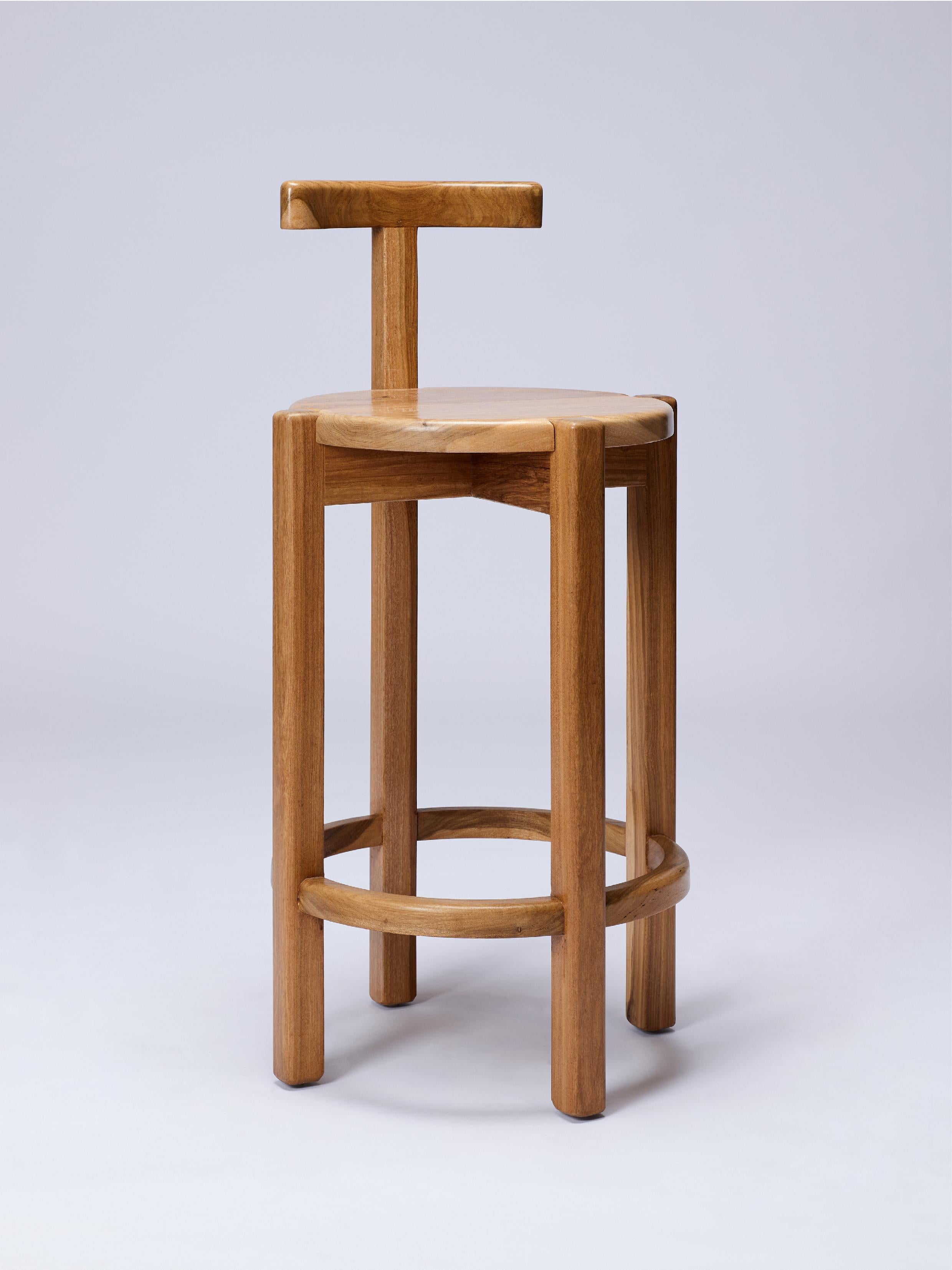 ORNO Contemporary Bar Stool in Solid Hardwood by Ries For Sale 2