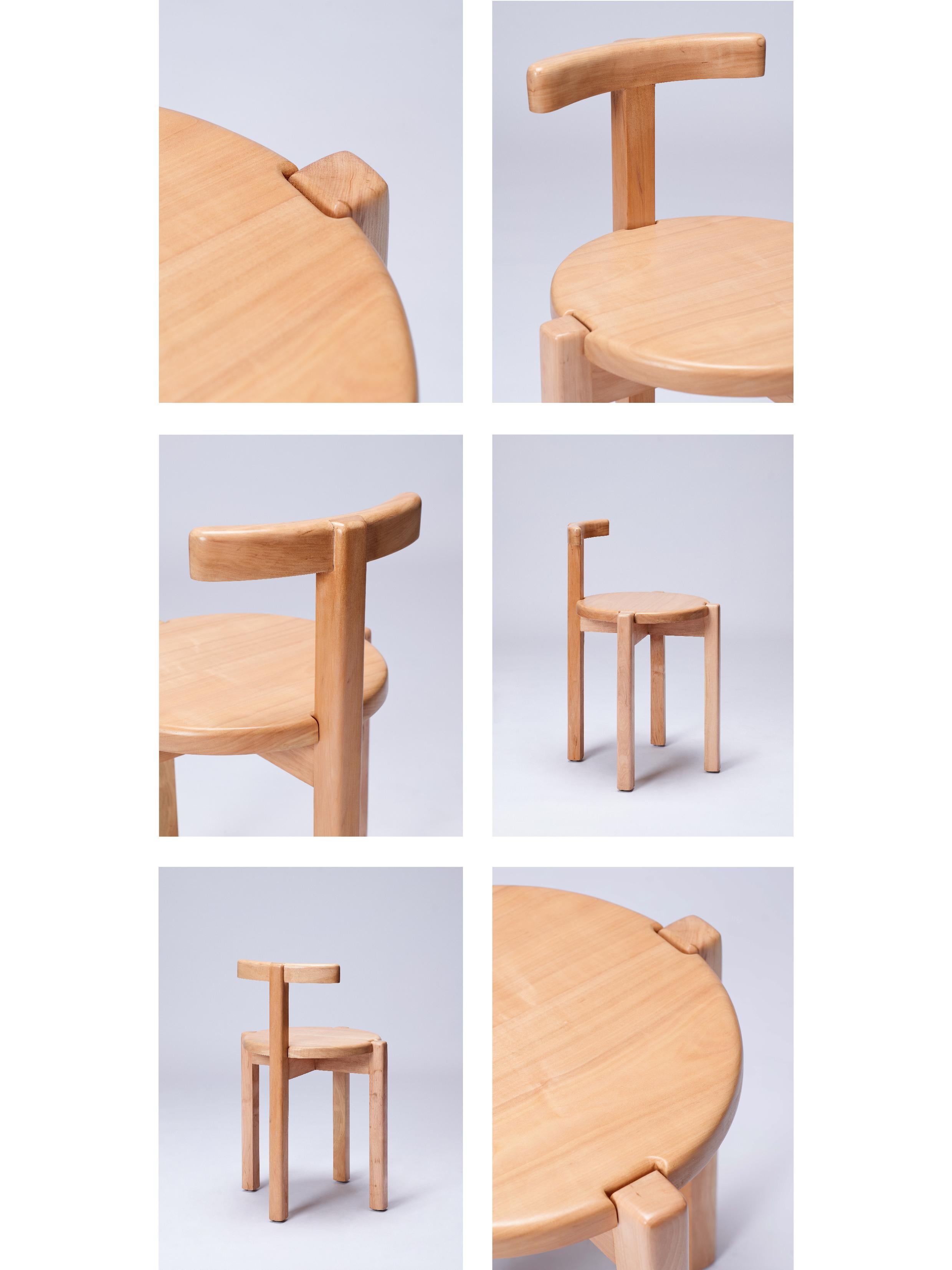 ORNO Zeitgenössischer Stuhl aus massivem Hartholz von Ries im Angebot 5