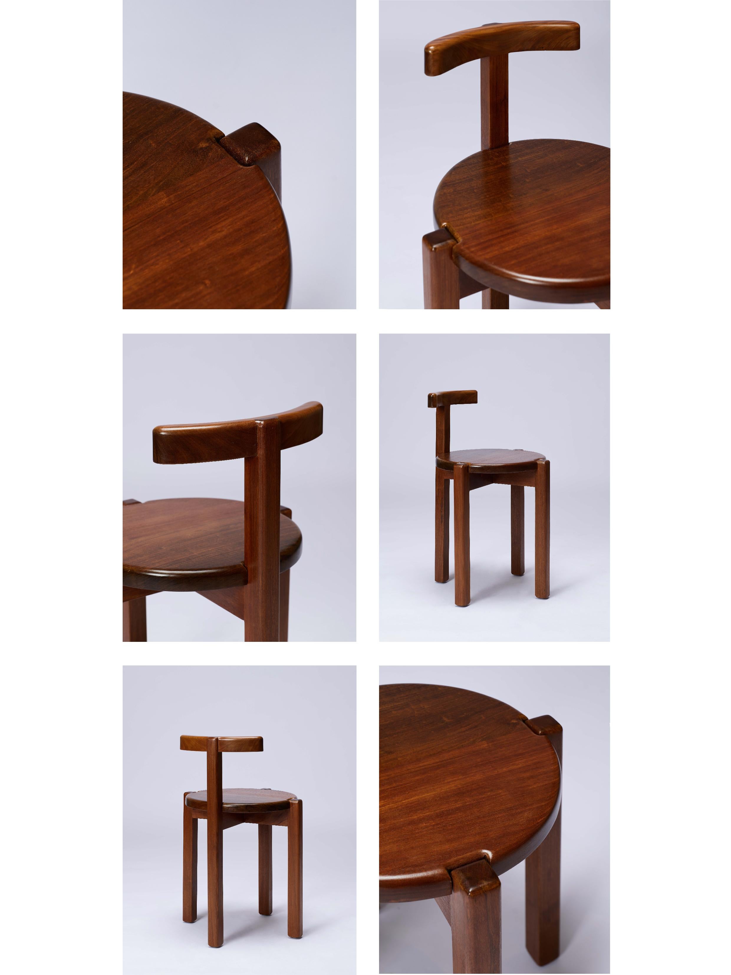 ORNO Zeitgenössischer Stuhl aus massivem Hartholz von Ries im Angebot 3