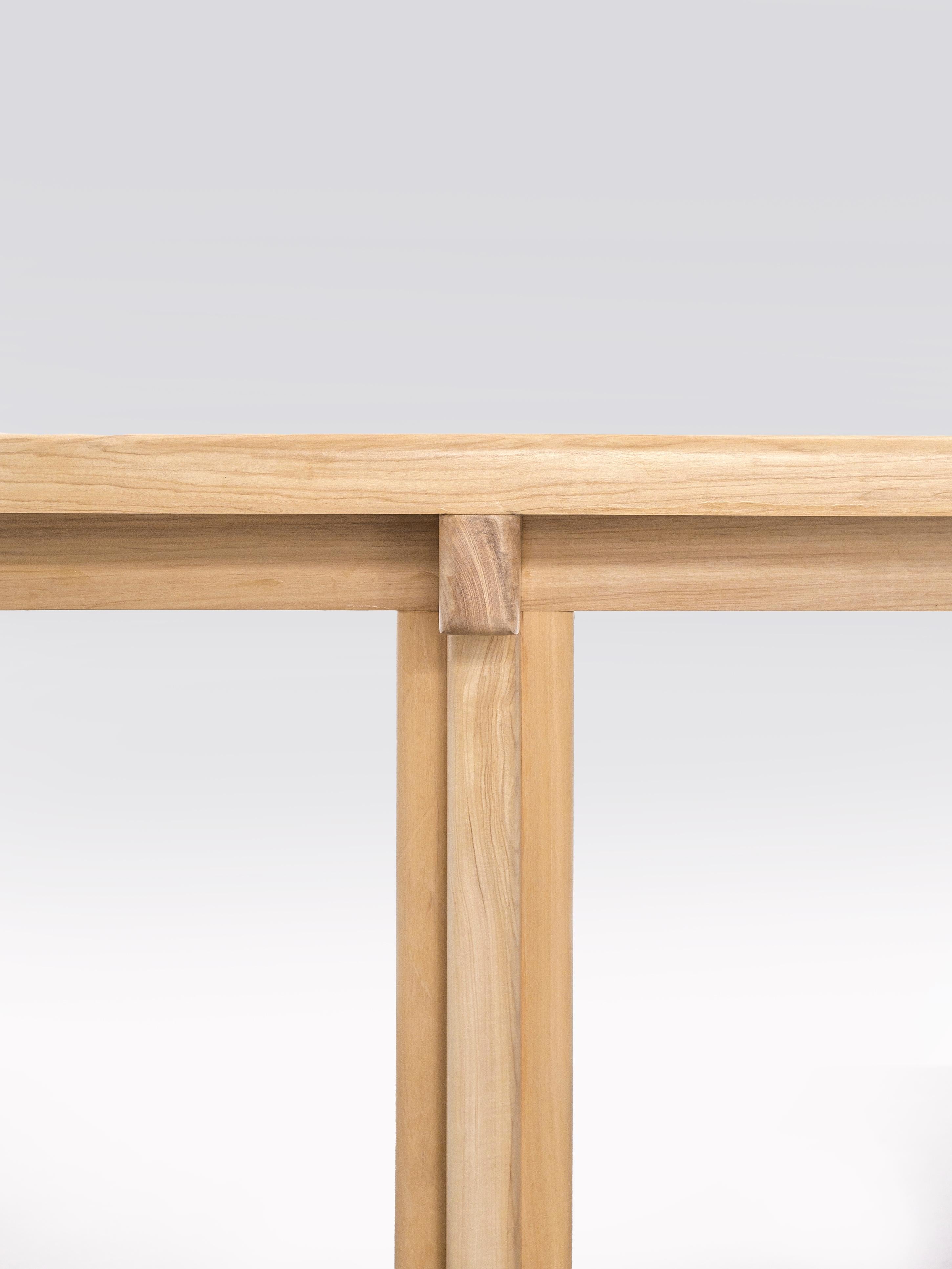 Argentine ORNO Contemporary Dining Table in Solid Hardwood by Ries For Sale