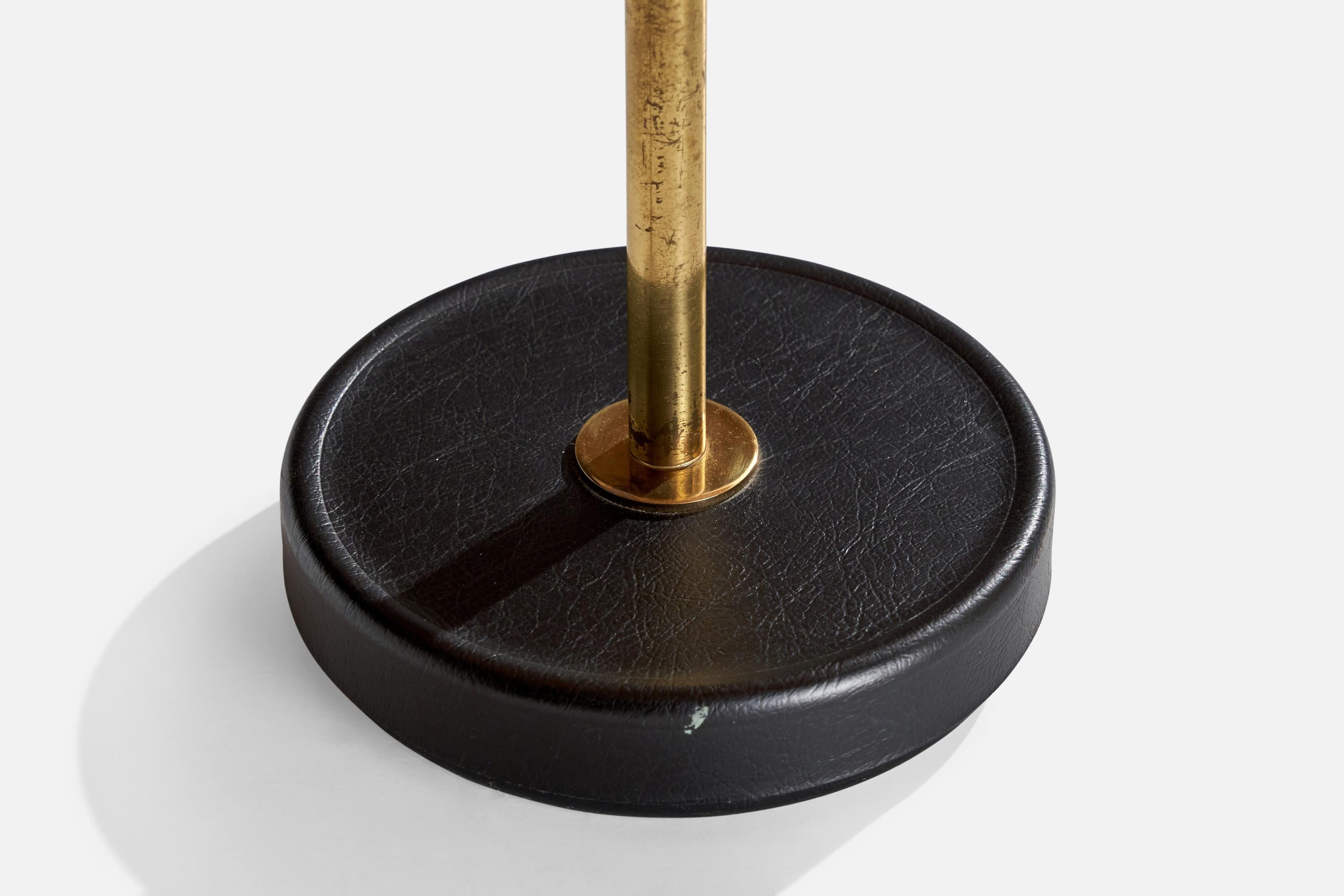 Heikki Turunen, Table Lamp, Acrylic, Brass, Leather, Finland, 1978 For Sale 1