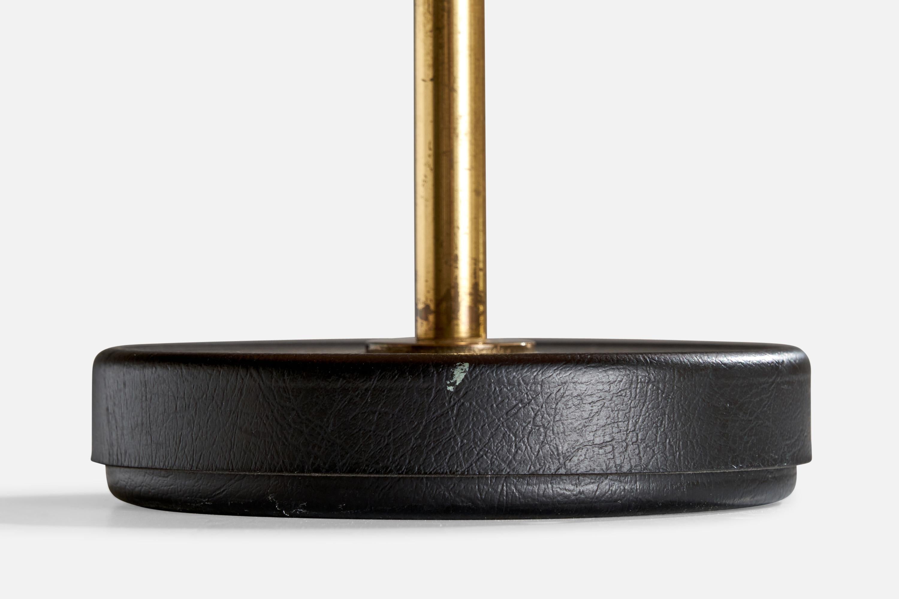 Heikki Turunen, Table Lamp, Acrylic, Brass, Leather, Finland, 1978 For Sale 2