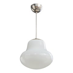 Orno, Pendelleuchte, Glas, Chrom, Finnland, 1930er Jahre