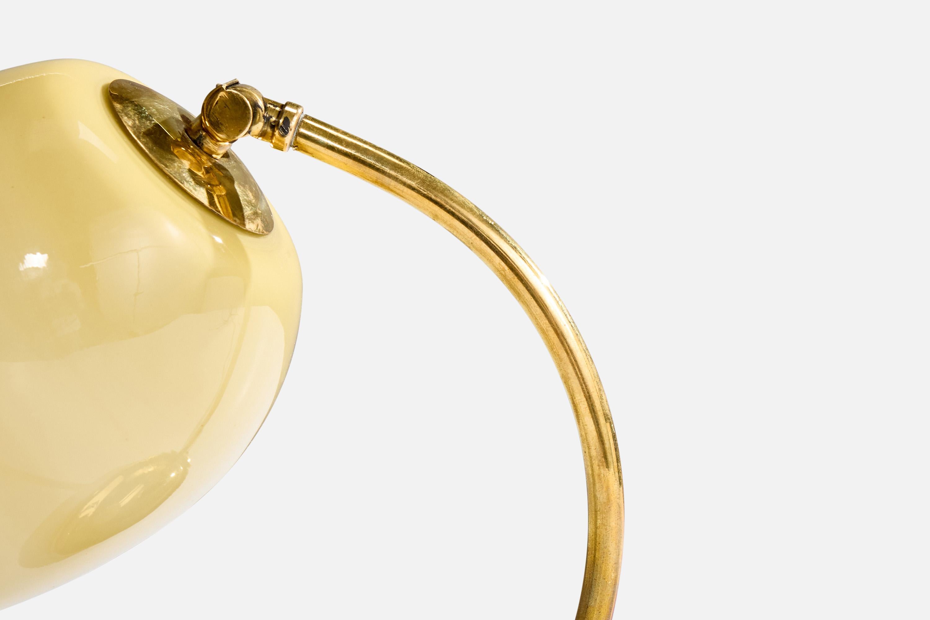 Orno, Tischlampe, Messing, Glas, Finnland, 1950er Jahre 1