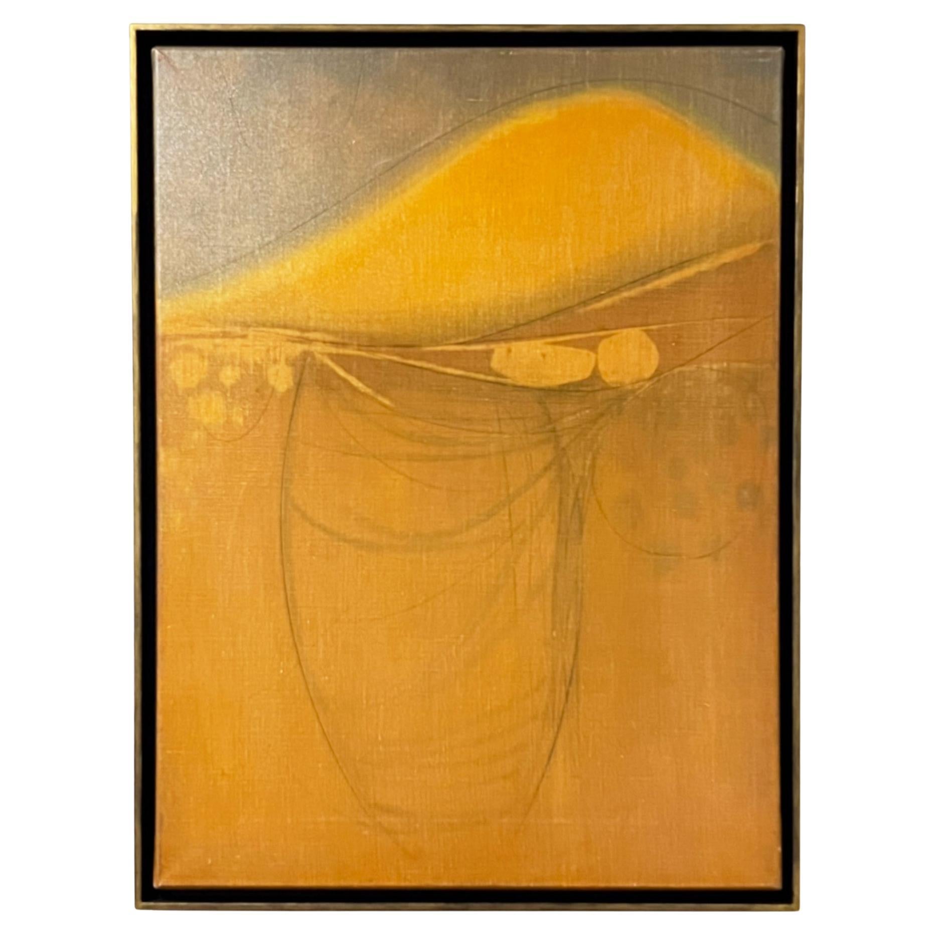 'Ornos' 1964, Oil & Pencil On Canvas by Michael Snow, Signed Verso
