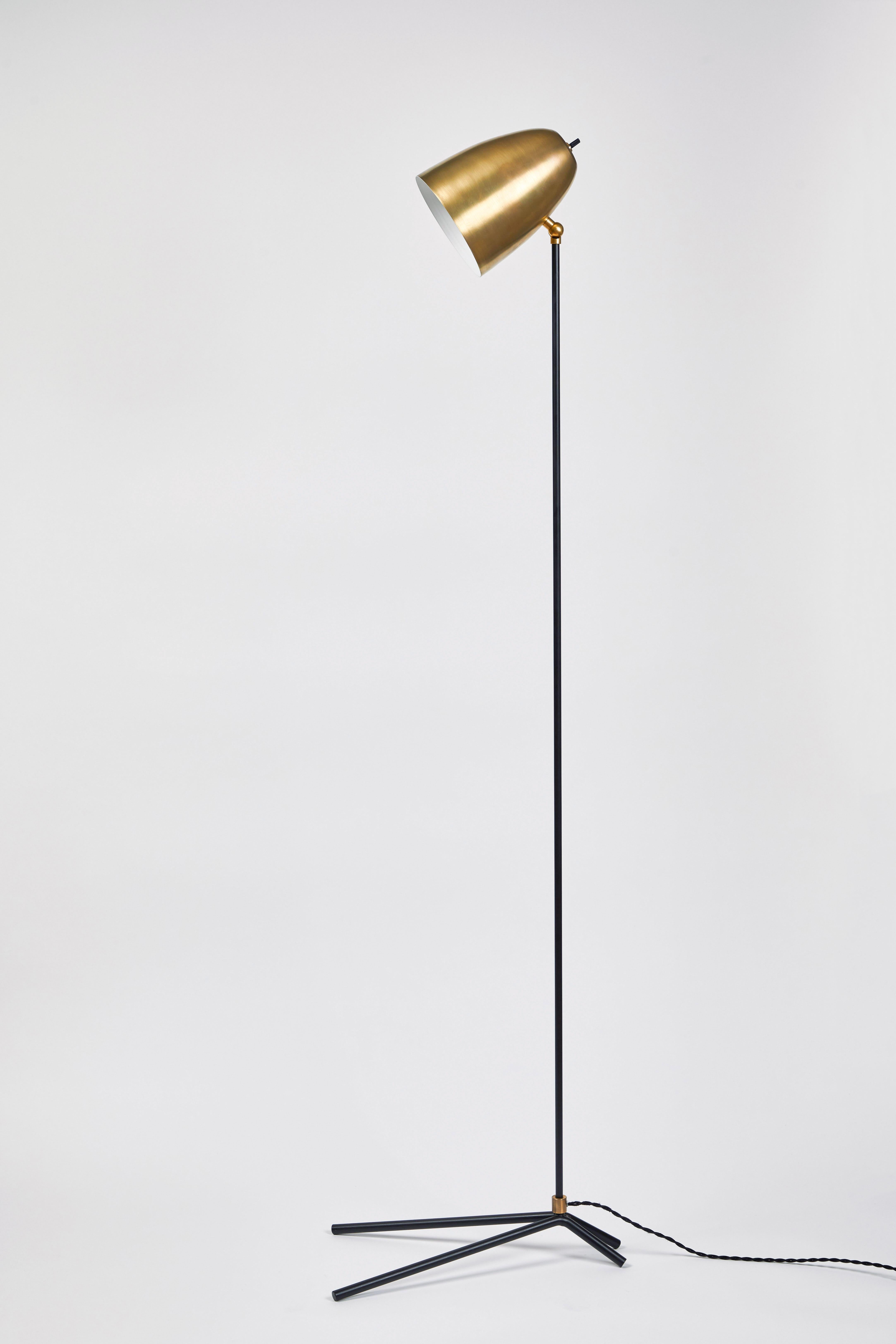 American 'ORO' Brass and Metal Floor Lamp For Sale