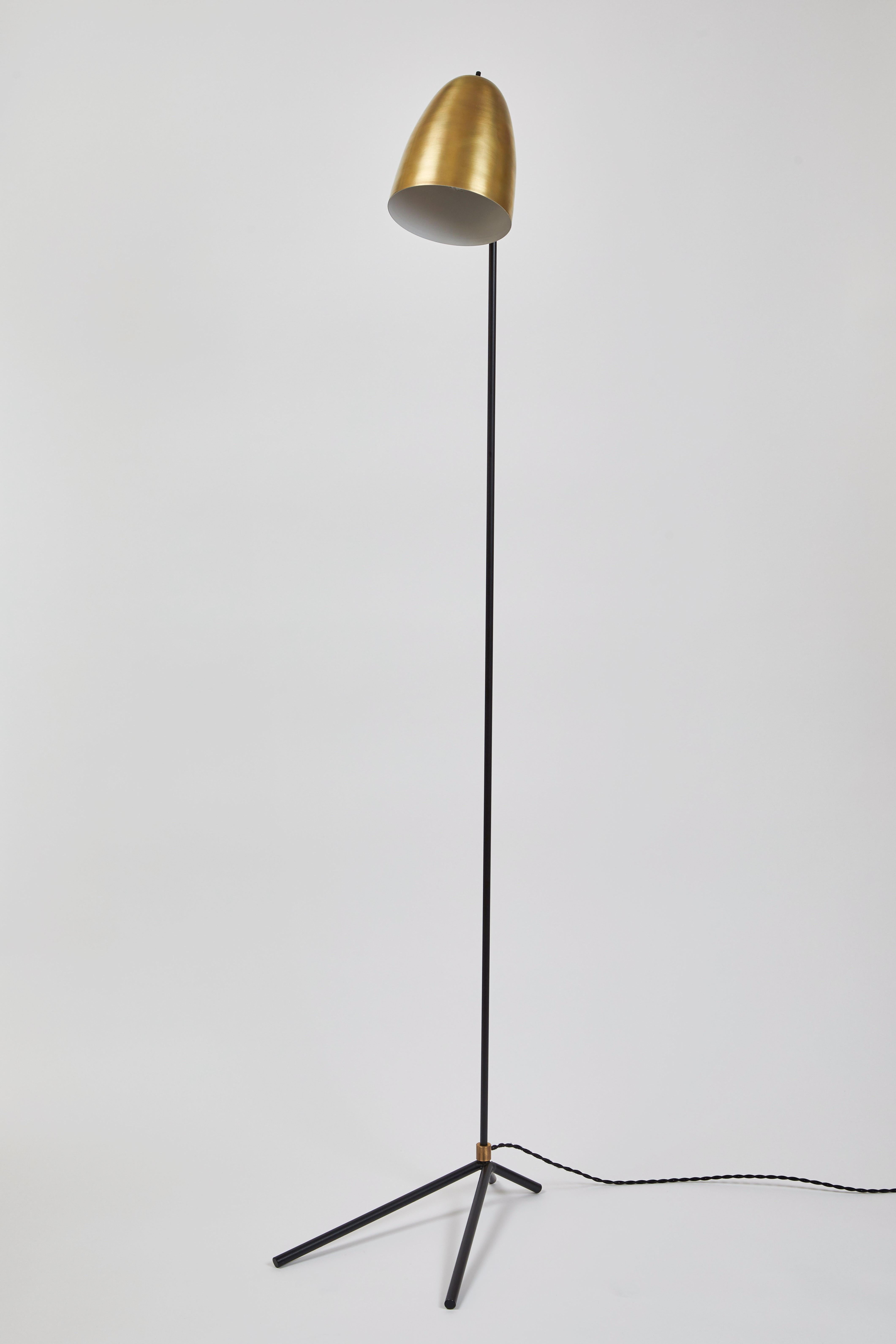 Contemporary 'ORO' Brass and Metal Floor Lamp
