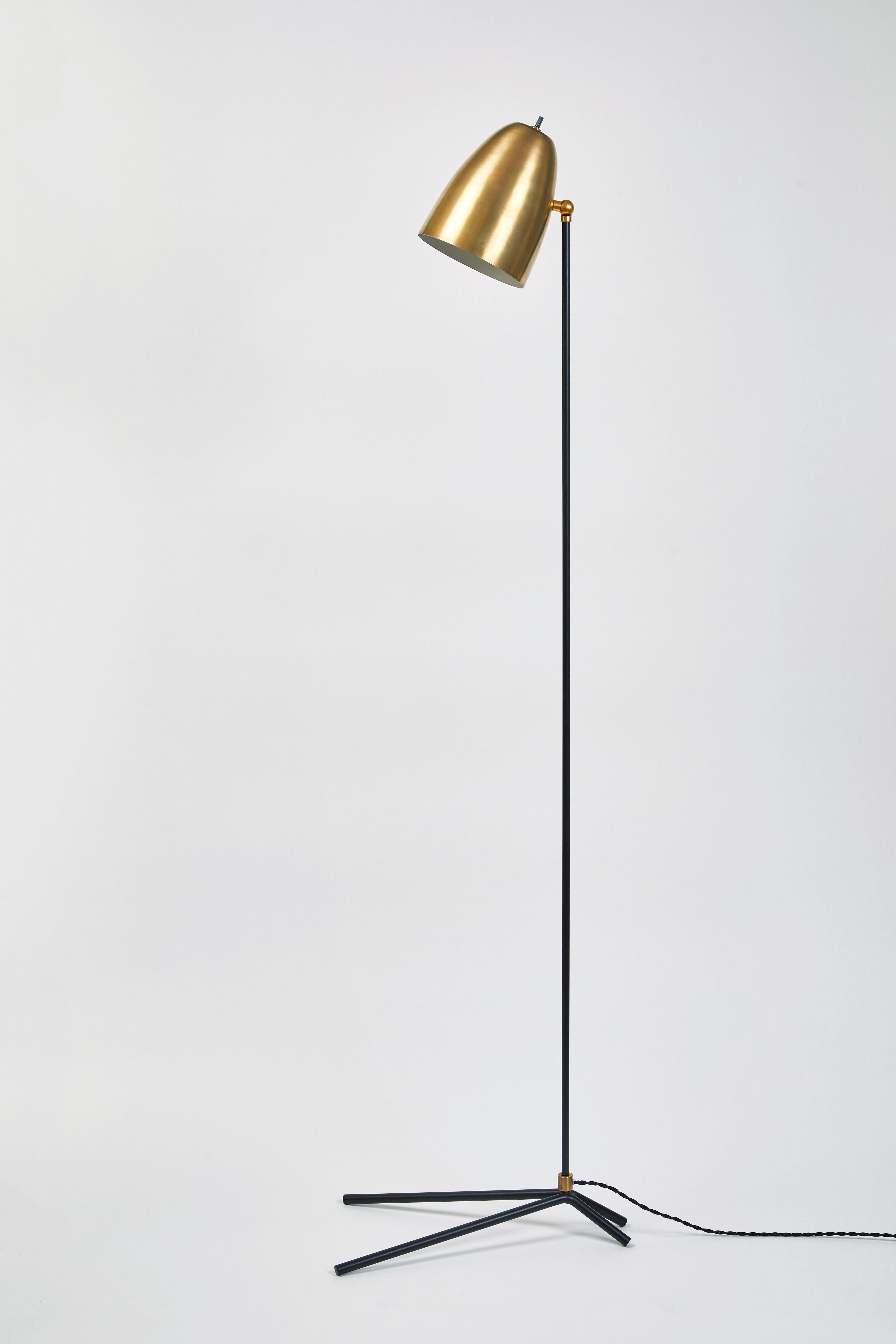 Contemporary 'ORO' Brass and Metal Floor Lamp For Sale