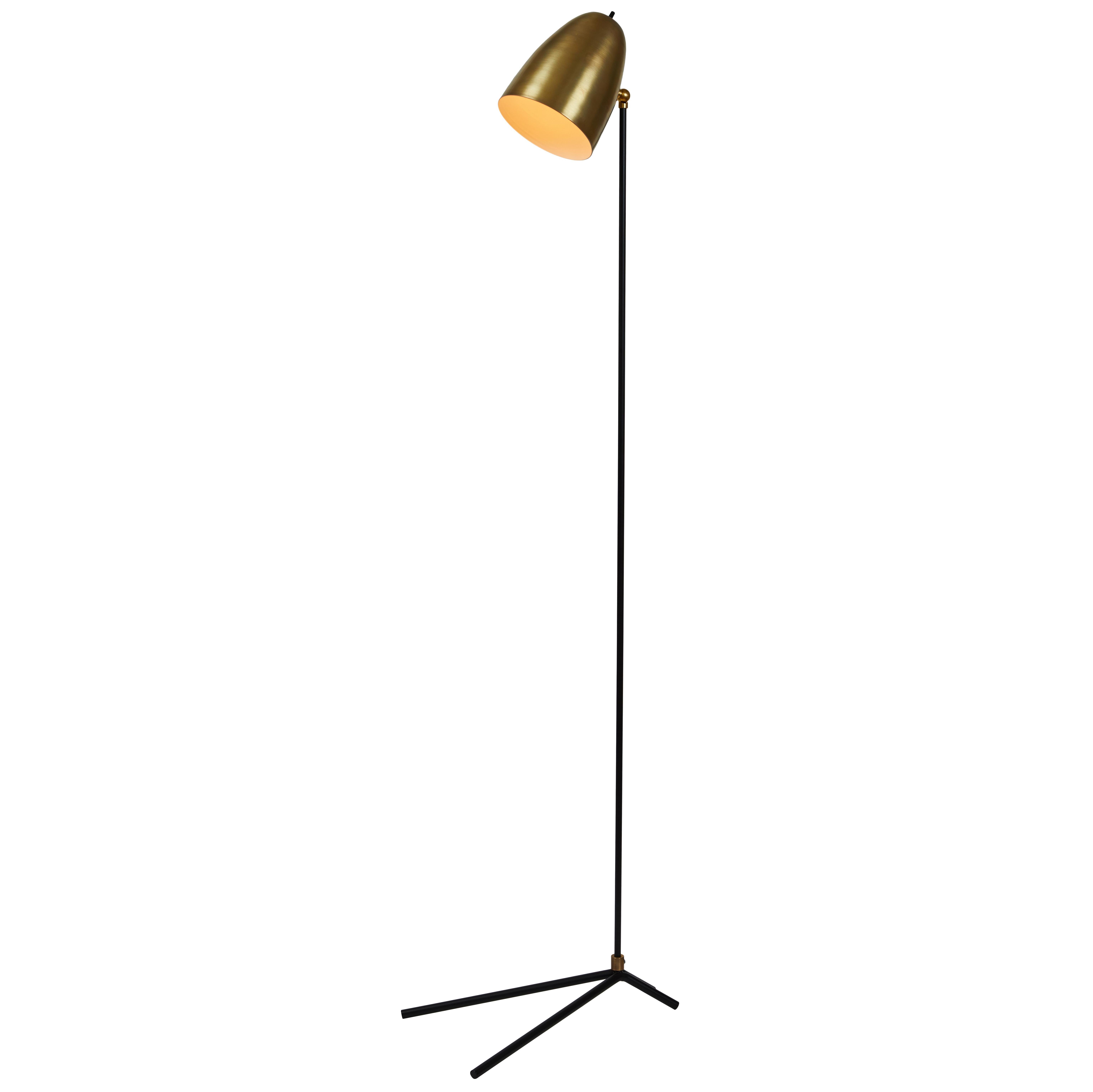 'ORO' Brass and Metal Floor Lamp