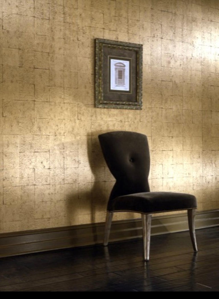 Oro Caldo Antiqued Gold Leaf Wallcovering, Winfield Designs, Gilded Age