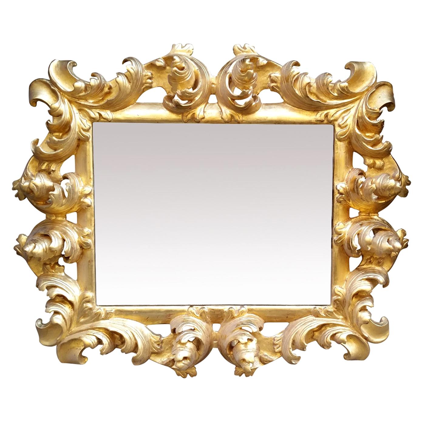 Oro Carved Wood Mirror by Daniele Nencioni