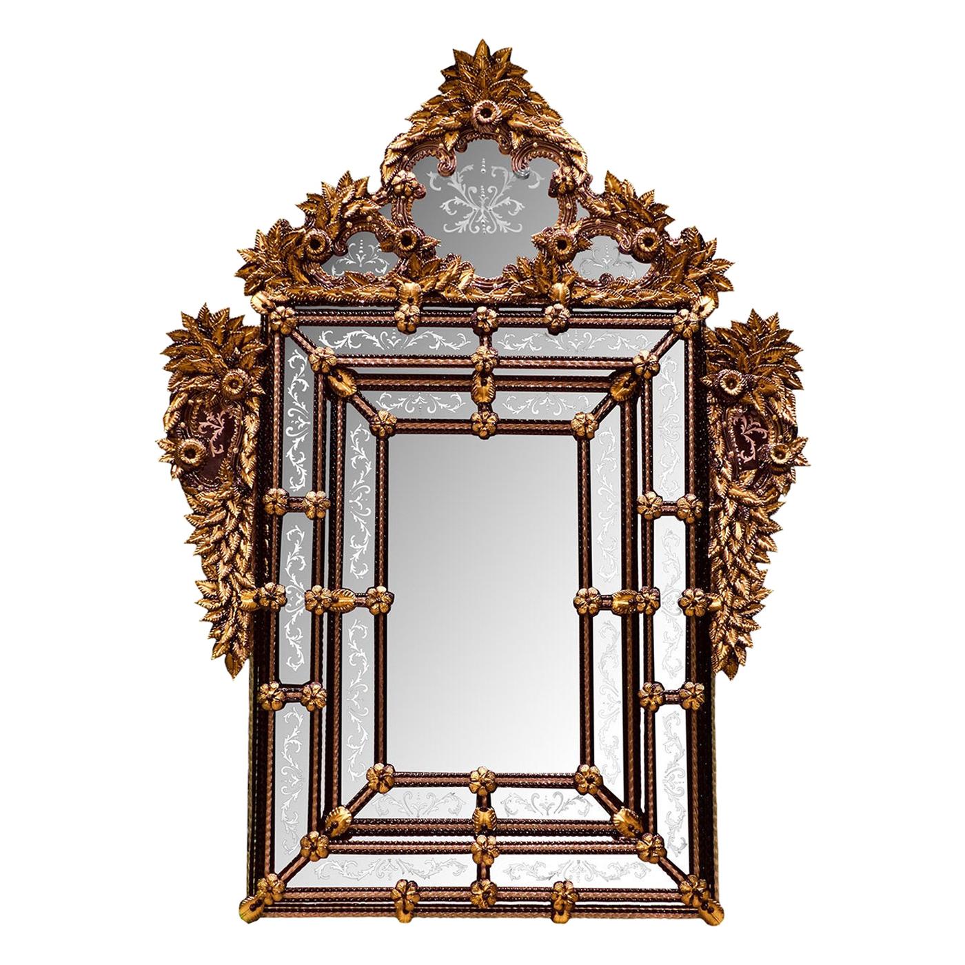 Oro Nero Mirror by Ongaro & Fuga For Sale