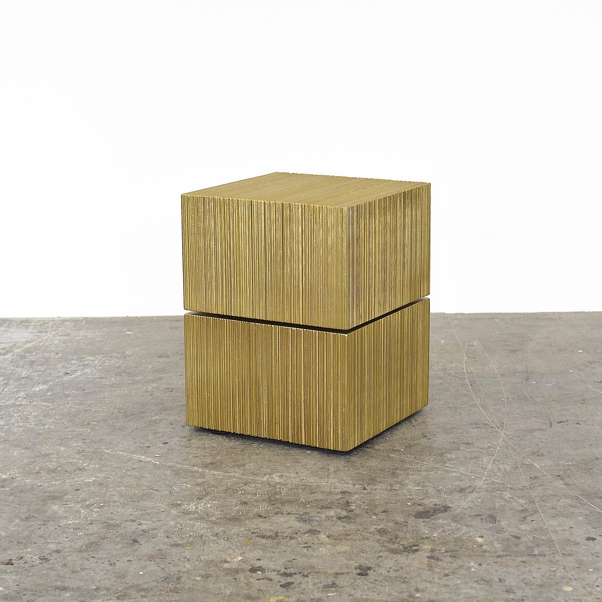 ORO - OS1 stool by John Eric Byers
ORO collection
Dimensions: 38 x 38 x 51 cm
Materials: maple hardwood + gold metallic lacquer

Hand shaped + hand textured + hollow core stacked lamination

John Eric Byers creates geometrically inspired