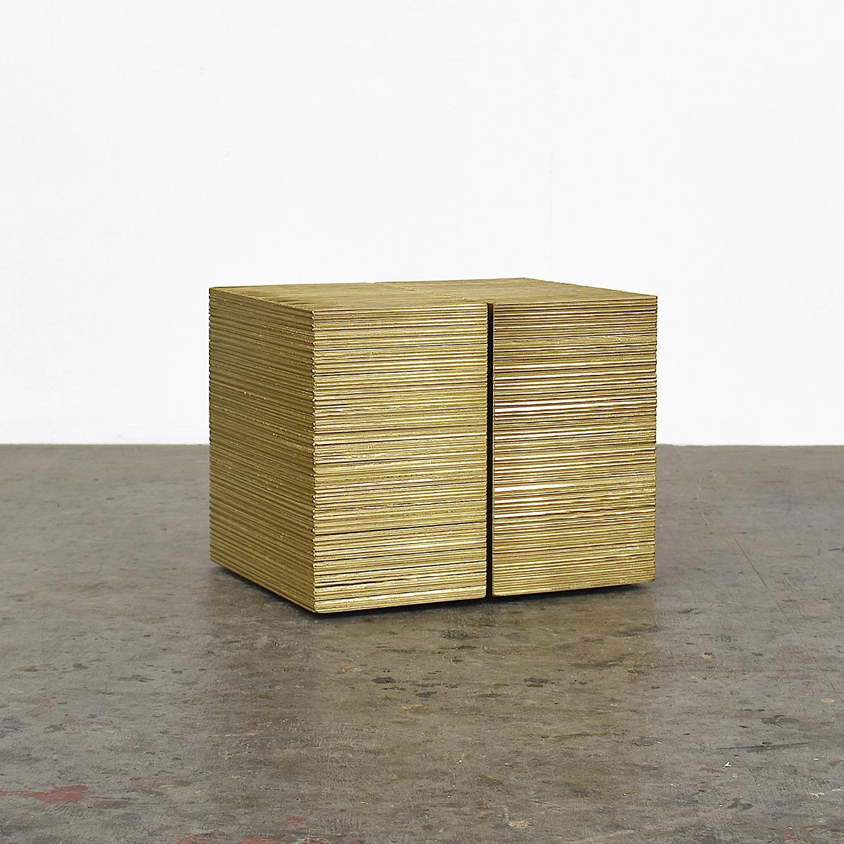 ORO - OS1 stool by John Eric Byers
ORO Collection
Dimensions: W 38 x D 51 x H 38cm
Materials: maple hardwood + gold metallic lacquer 

hand shaped + hand textured + hollow core stacked lamination

John Eric Byers creates geometrically