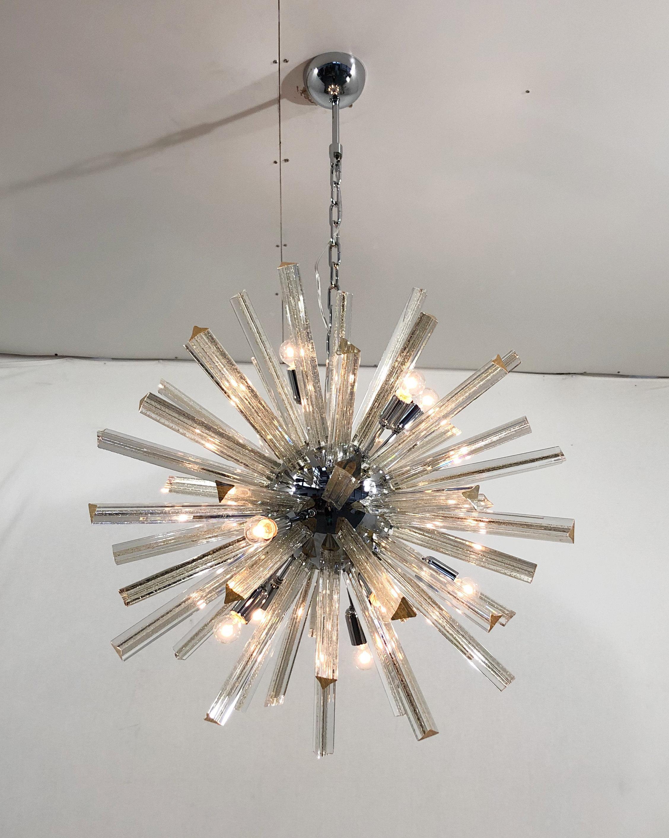 Vetro di Murano Lampadario Oro Sputnik di Fabio Ltd in vendita