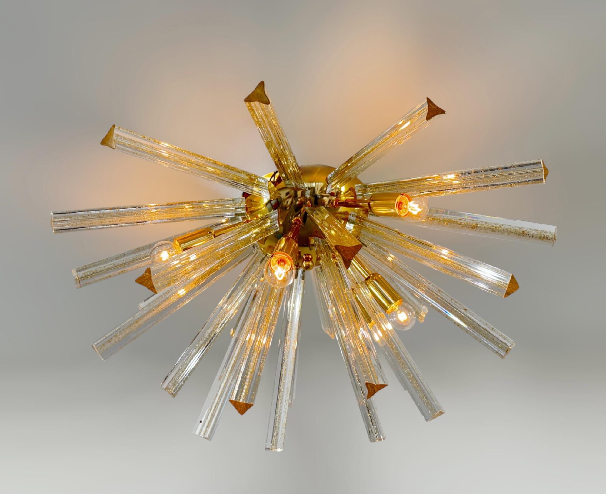 Vetro di Murano Oro Sputnik Flush Mount by Fabio Ltd in vendita