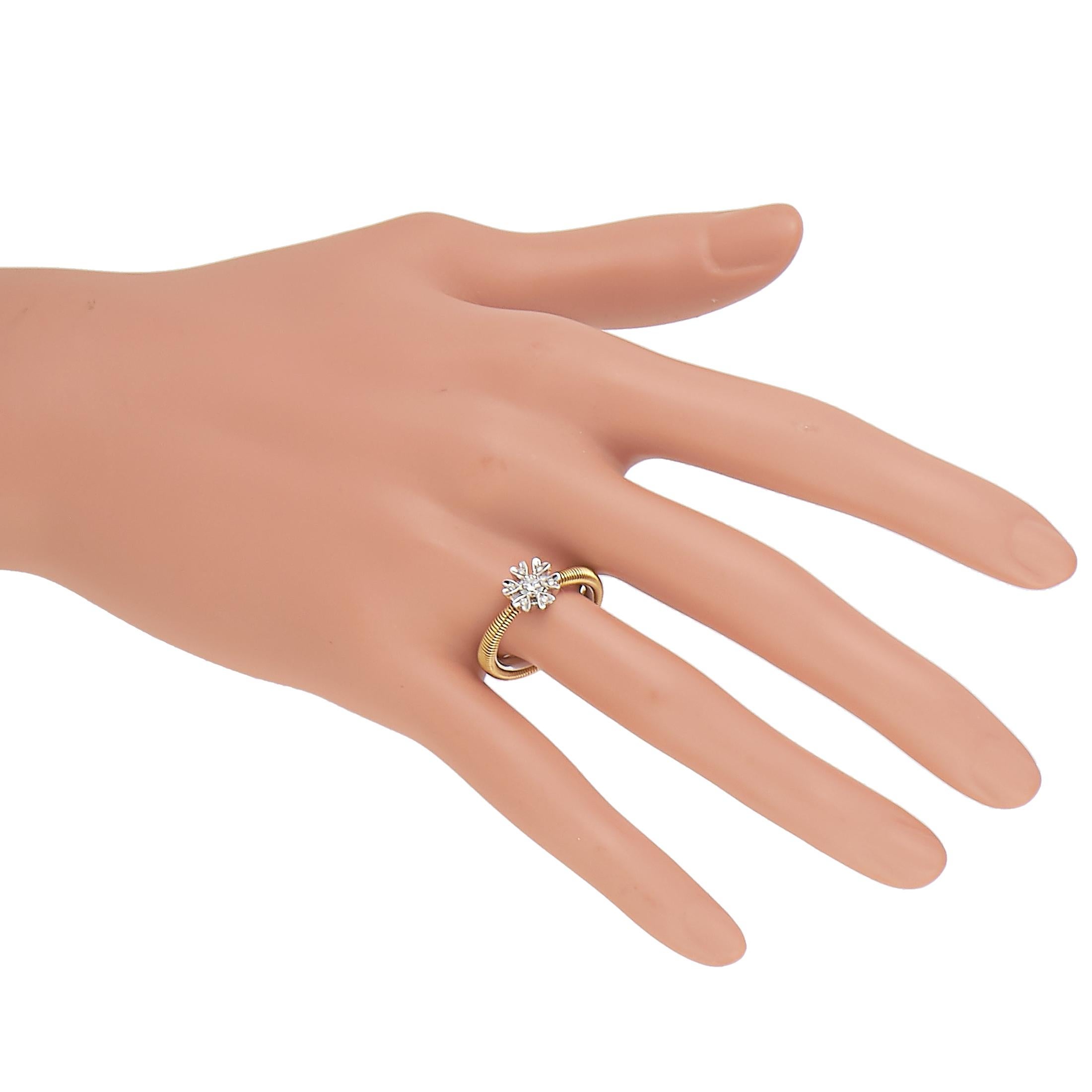 Women's Oro Trend 18 Karat Rose and White Gold 0.28 Carat Diamond Ring
