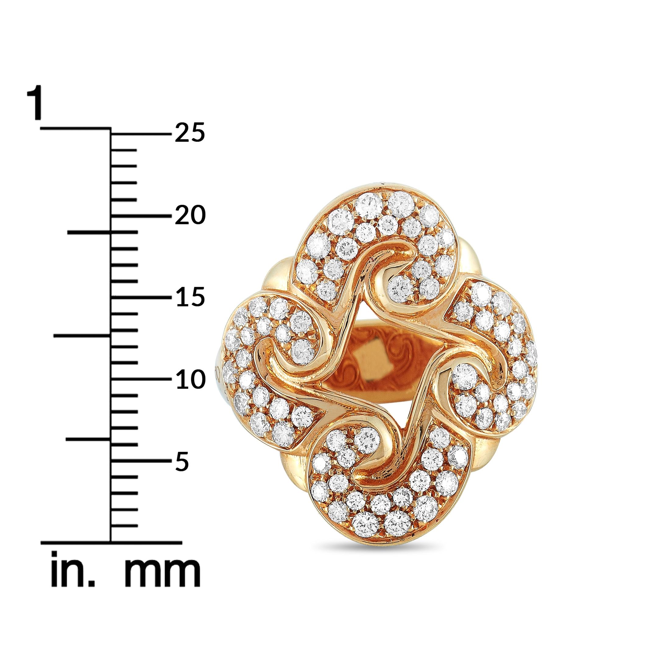 Oro Trend 18 Karat Rose Gold 0.91 Carat Diamond Ring 1