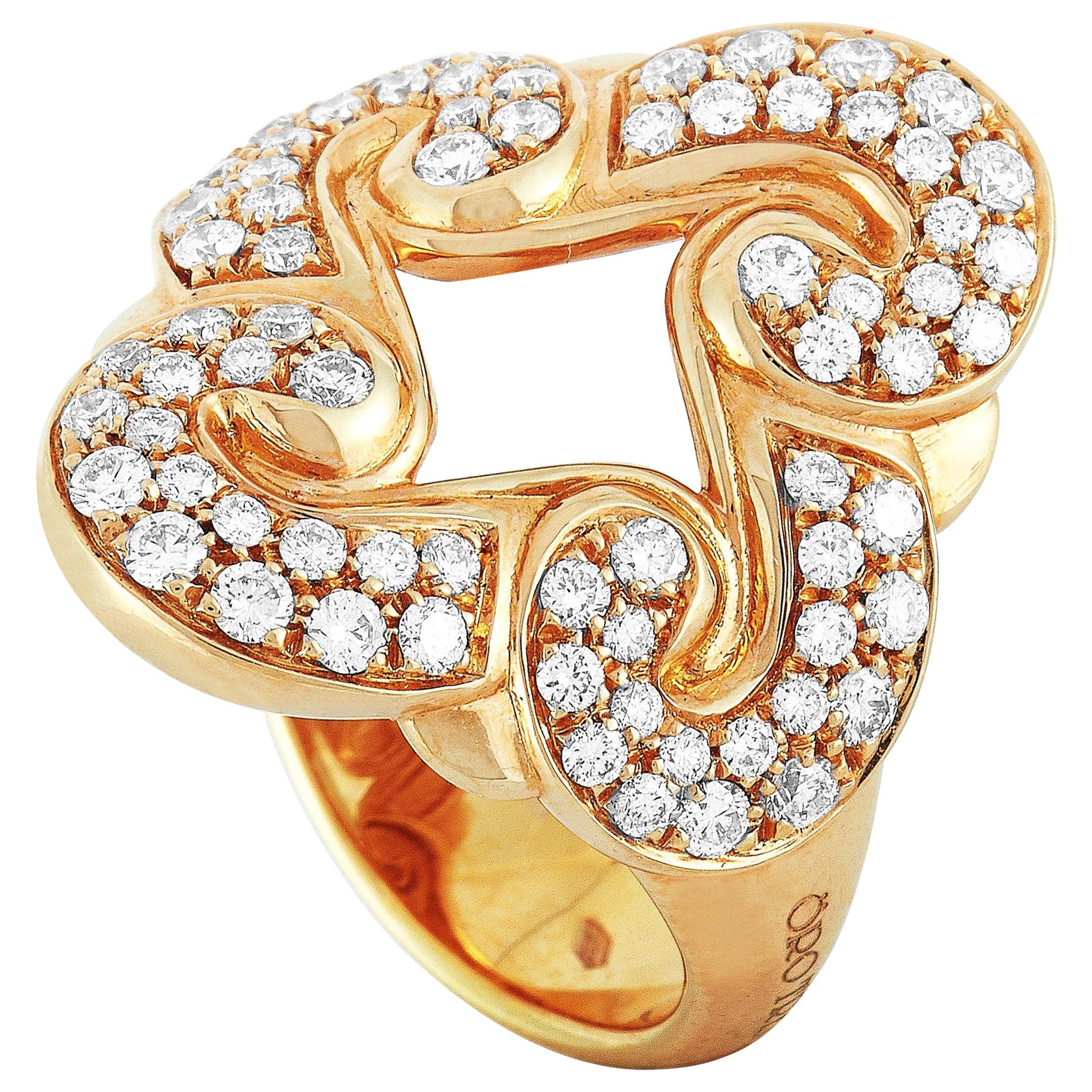 Oro Trend 18 Karat Rose Gold 0.91 Carat Diamond Ring