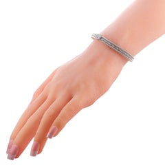 Oro Trend 18 Karat White Gold 0.50 Carat Diamond Bangle Bracelet