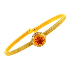 Oro Trend 18 Karat Yellow Gold 0.17 Carat Diamond and Citrine Bracelet
