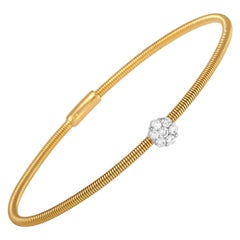 Oro Trend 18 Karat Yellow Gold 0.25 Carat Diamond Bracelet