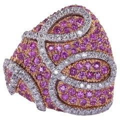 Anello Oro Trend con zaffiro rosa e diamanti in oro rosa 18 carati