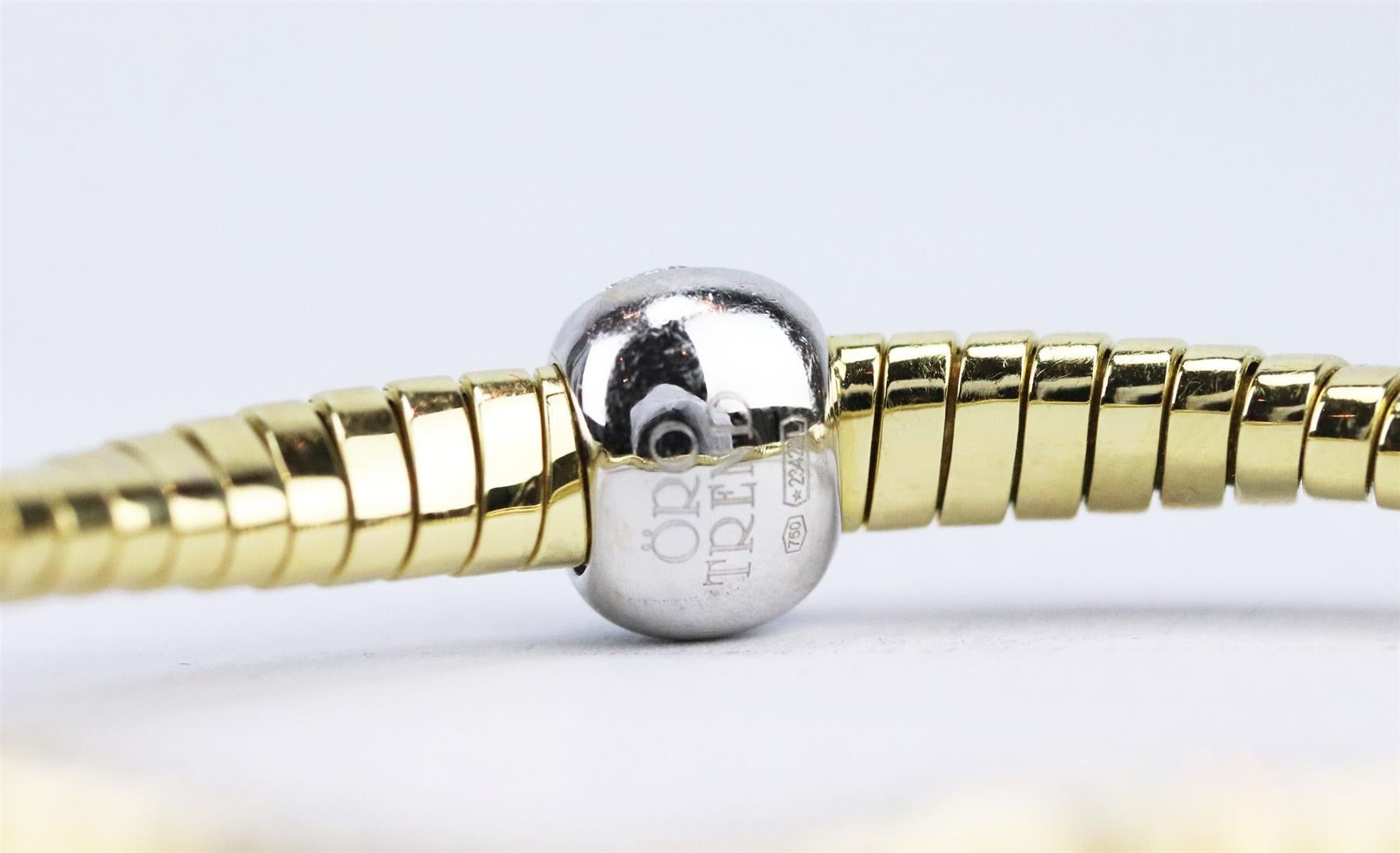 Women's Oro Trend Set Of 3 18K Rose Gold, Gold And White Gold Diamond Bracelets  For Sale