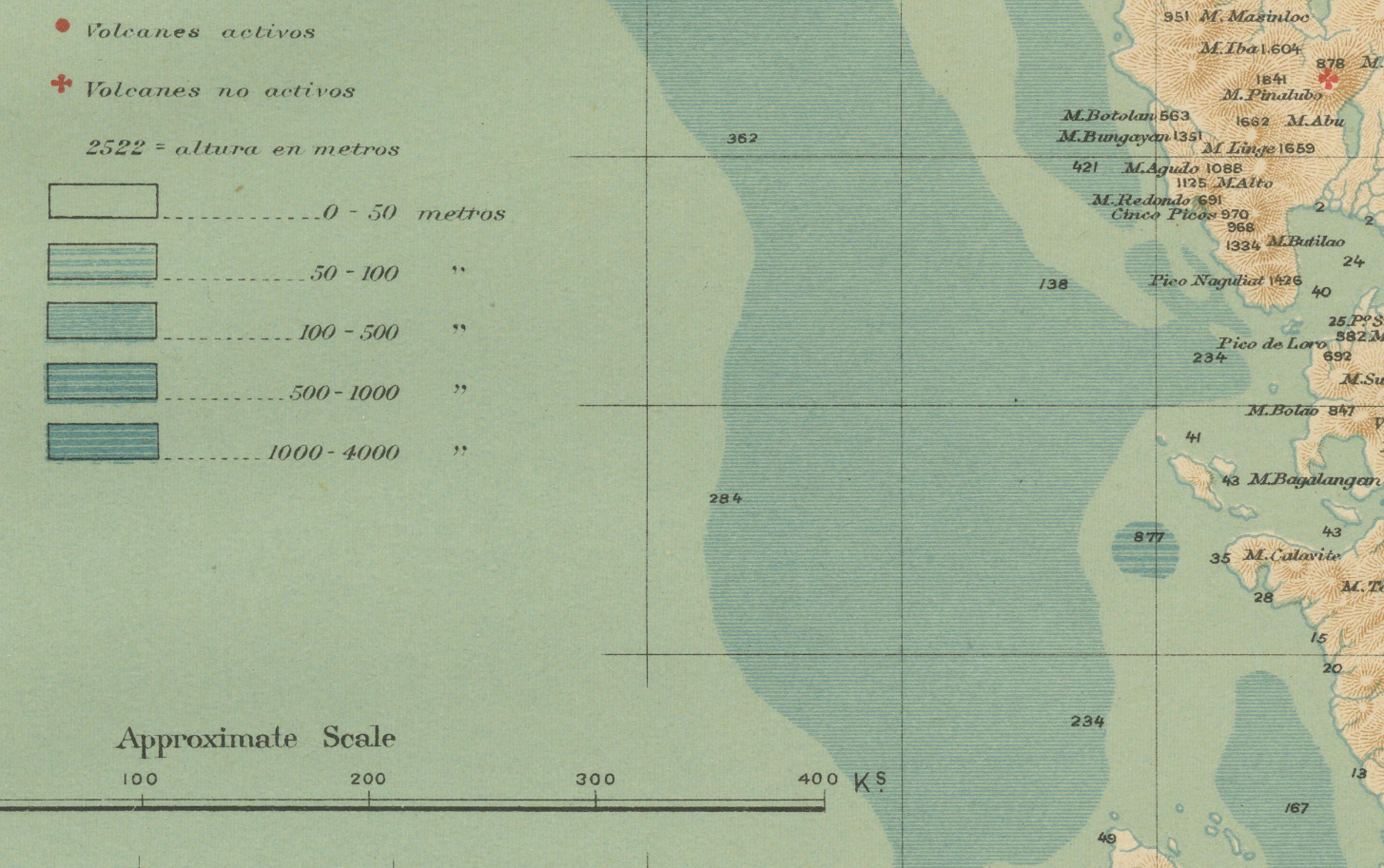 Carte orographique des îles Philippines - Observatorio de Manila, 1899 en vente 3