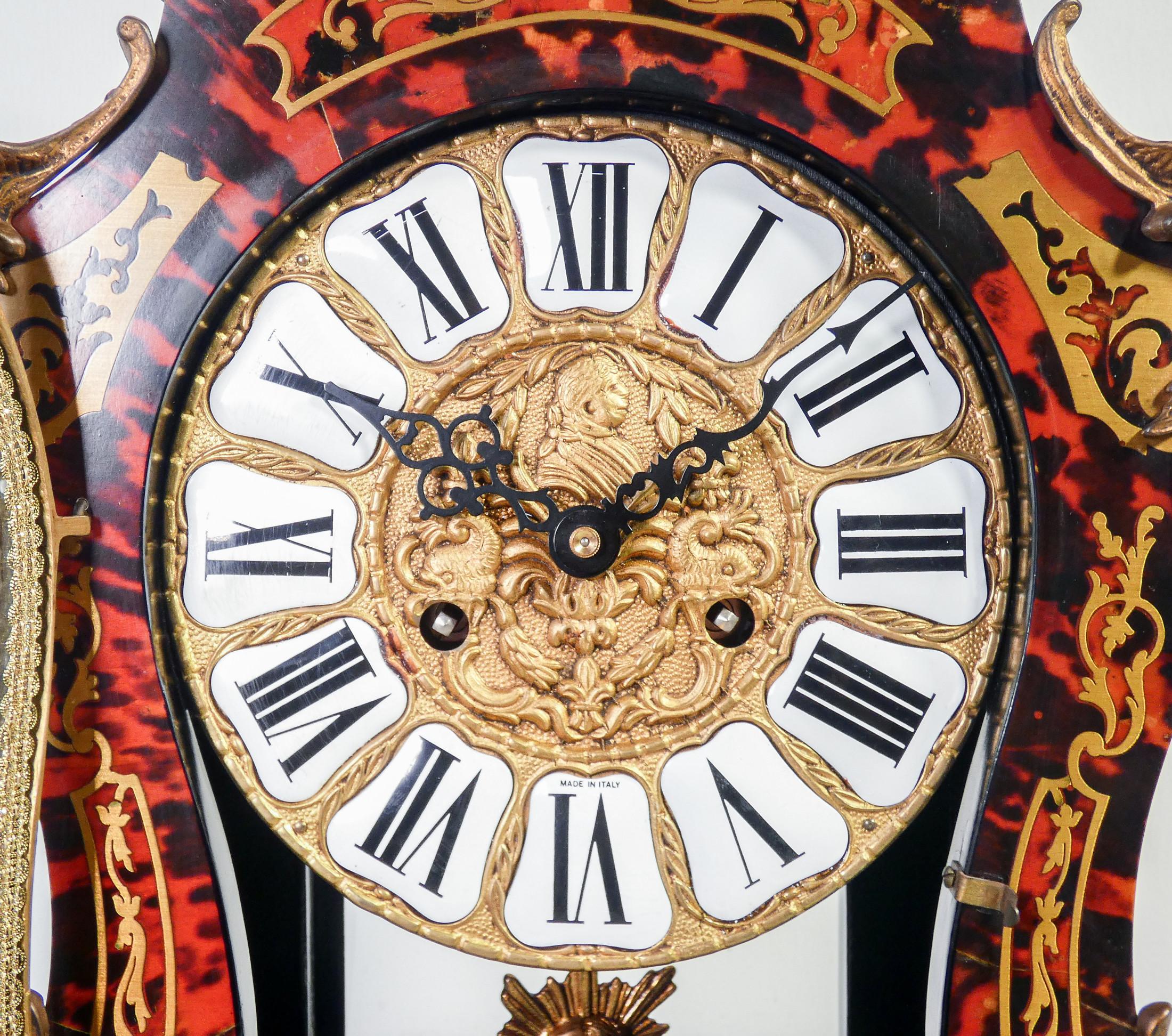Mid-20th Century Louis XIV style Boulle pendulum clock, FHS Franz Hermle Sohn movement