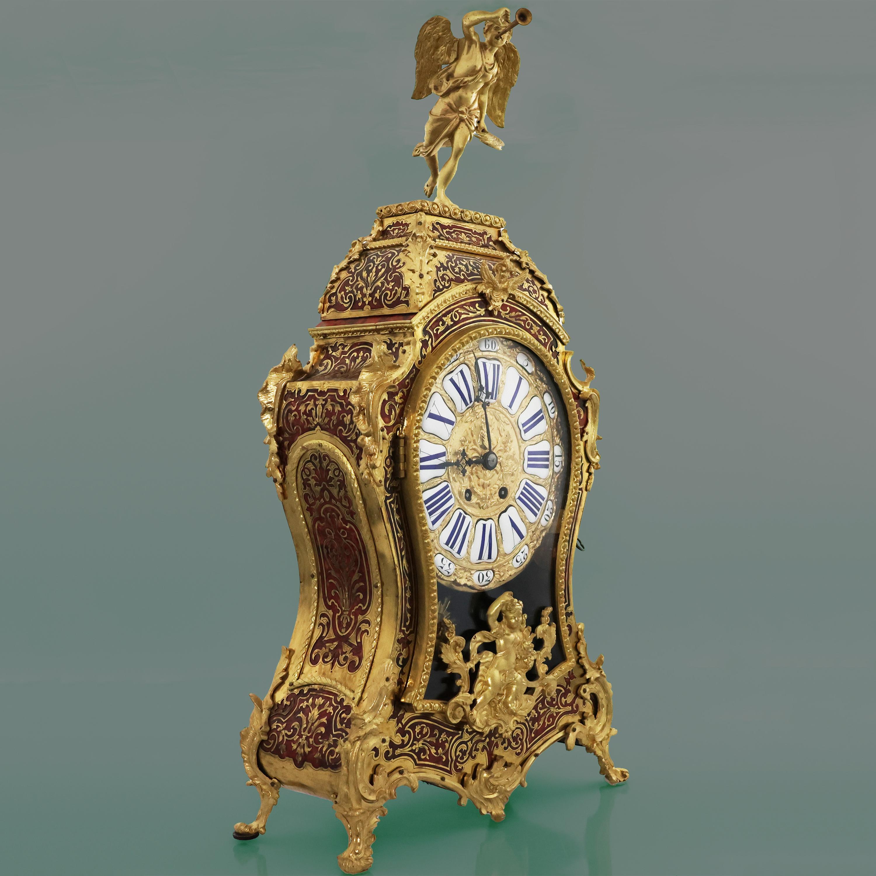 Napoleon III Orologio a pendolo Francese alla maniera di Boulle, H&F di Parigi, XIX secolo