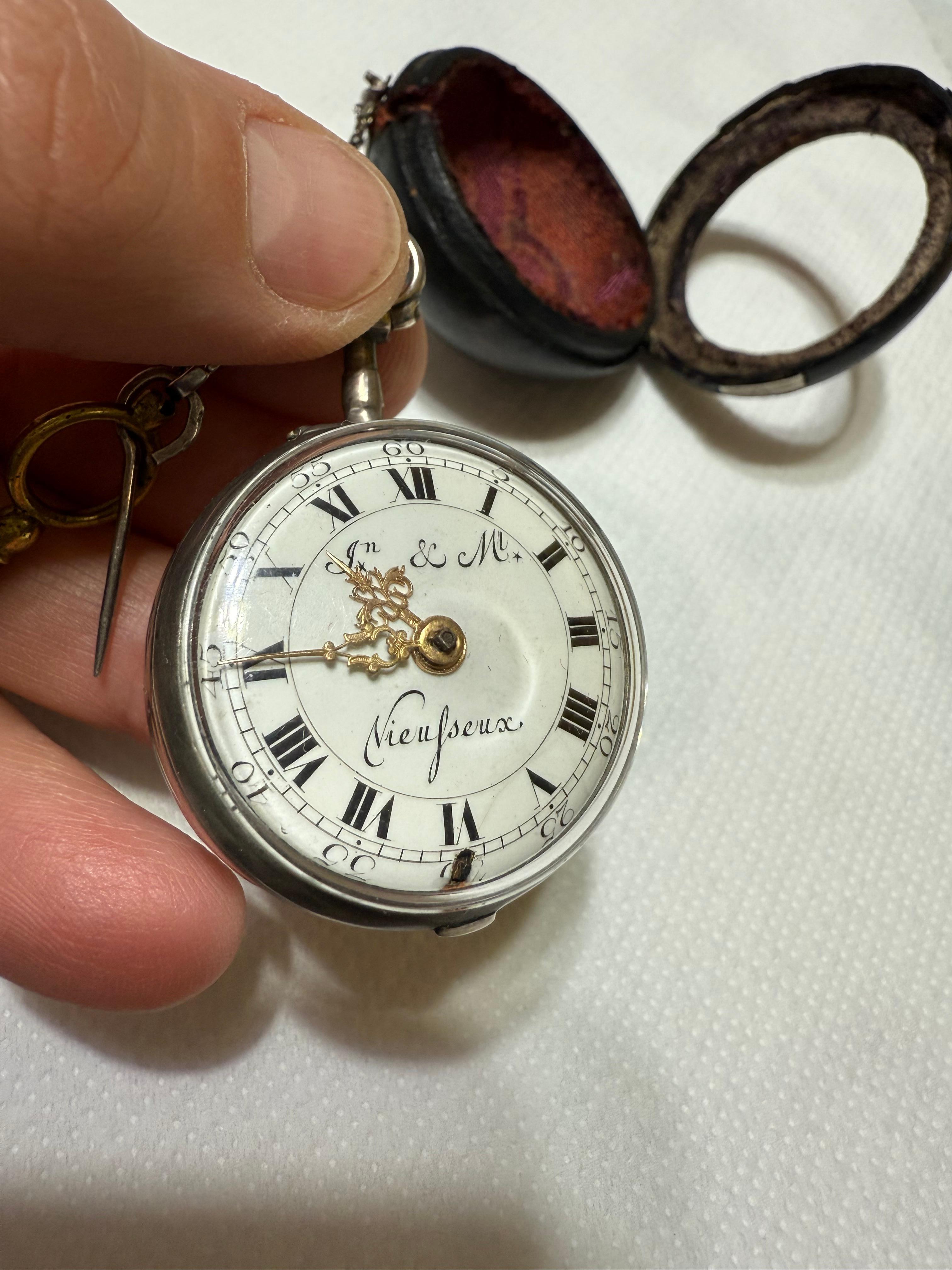 Horloge de voyage en argent 1700 Jean et Michel Vieusseux Bon état - En vente à Palermo, Sicily