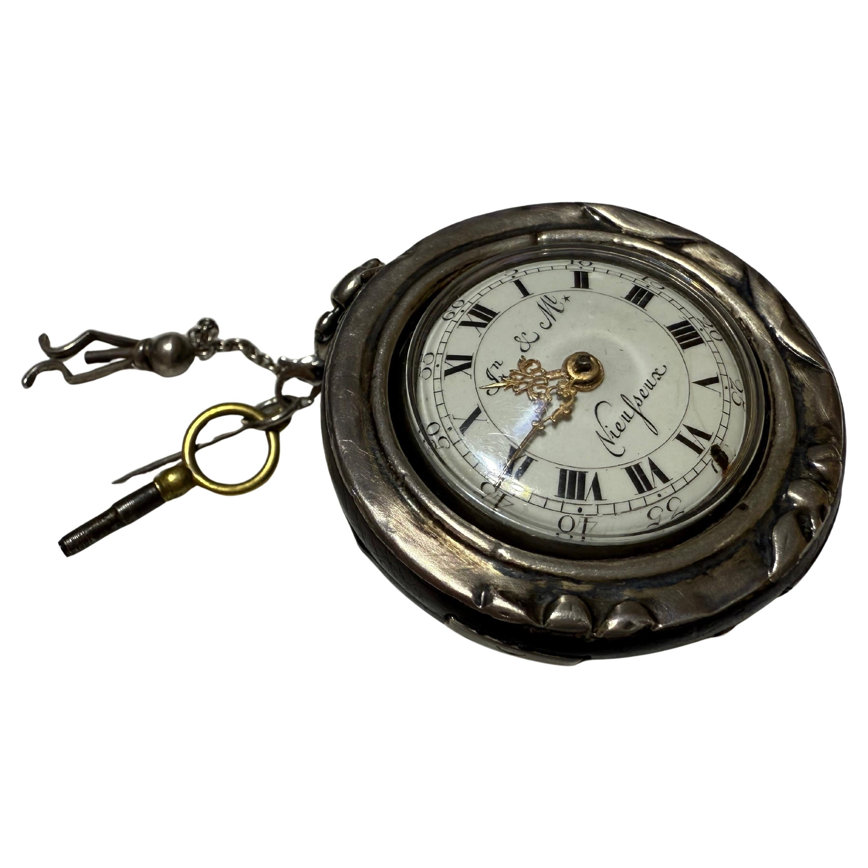 Horloge de voyage en argent 1700 Jean et Michel Vieusseux en vente