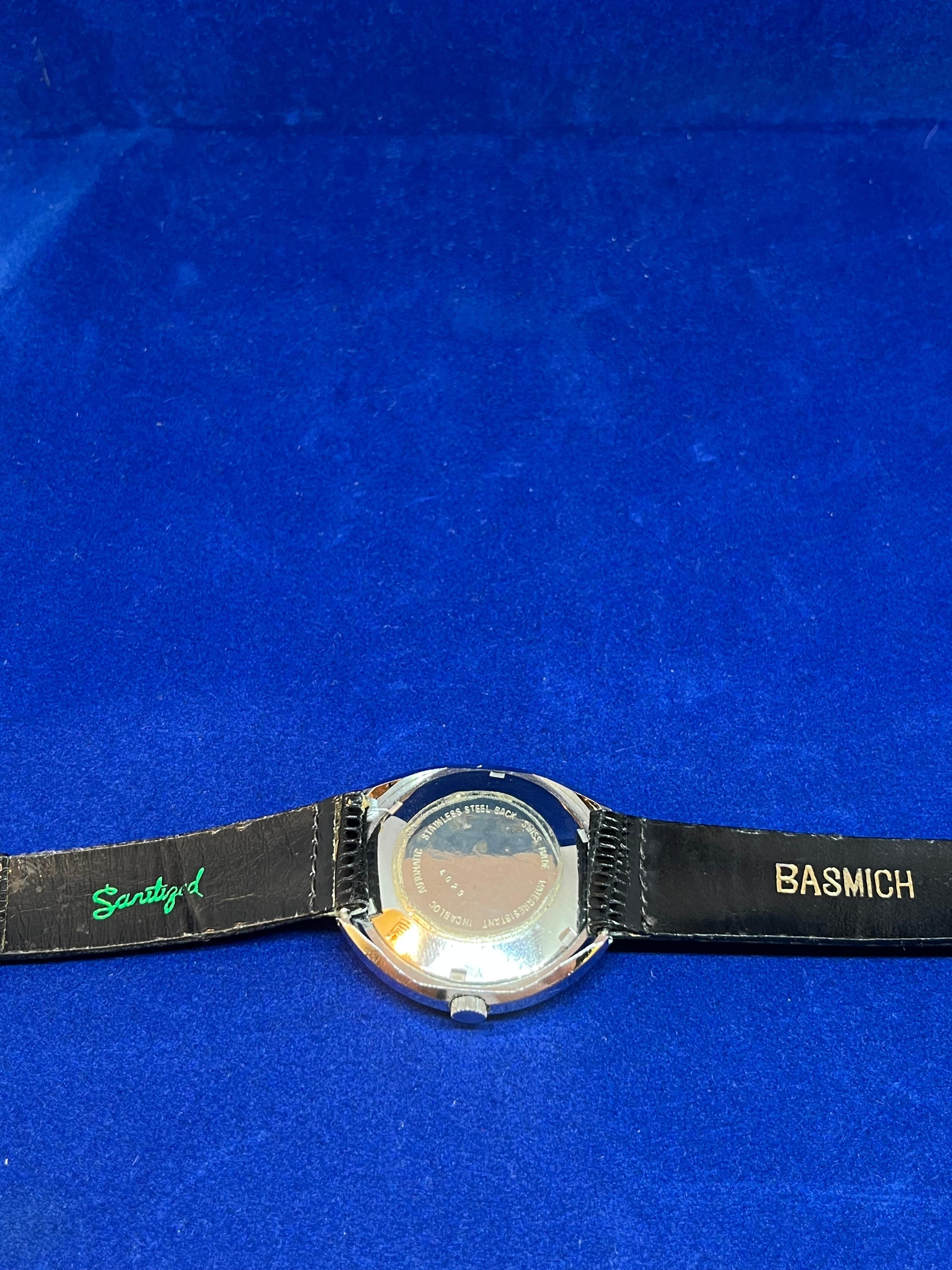 1970er Basmich Automatikuhr 21 Juwelen Incabloc im Angebot 1
