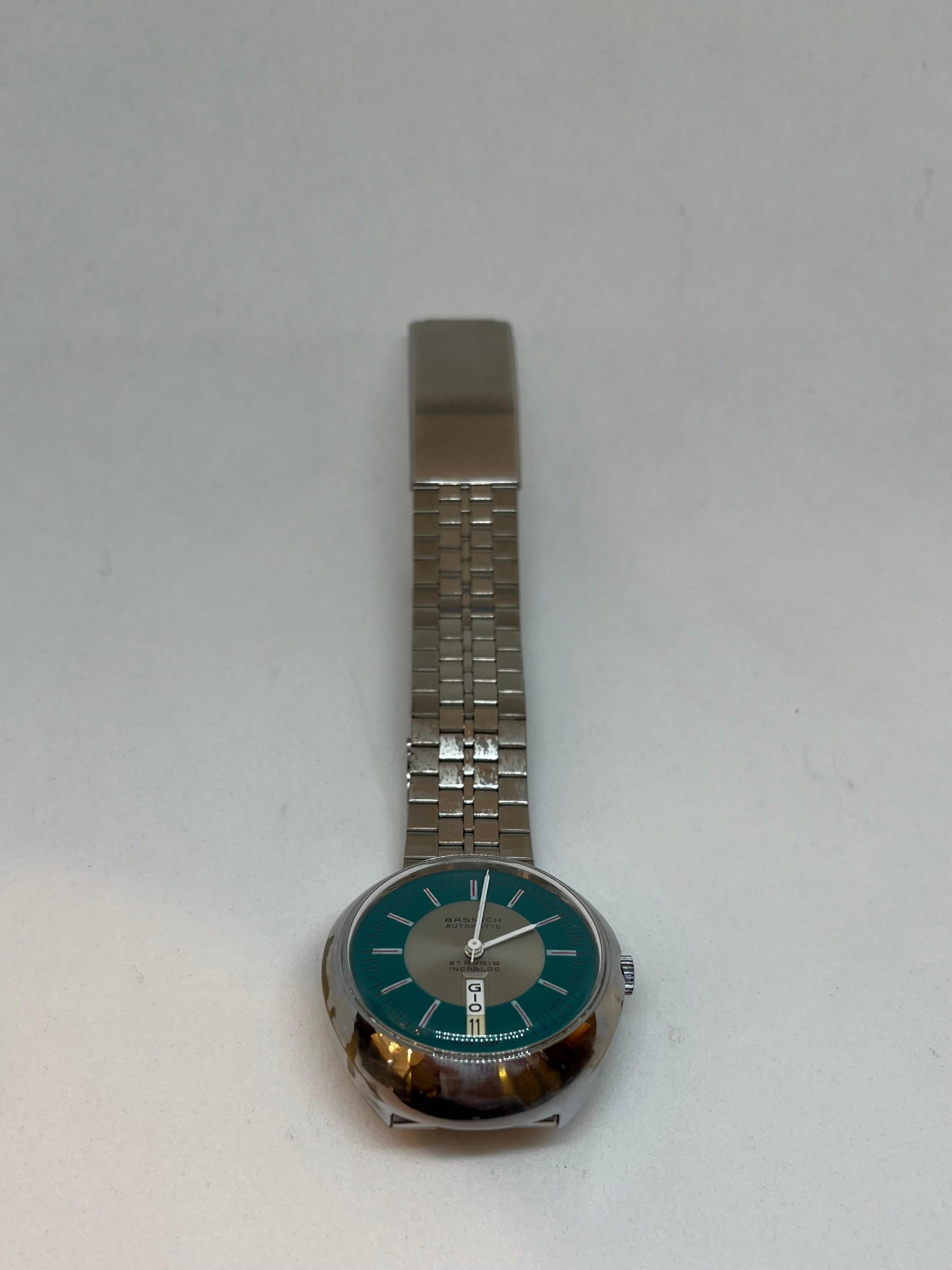 Femenino o masculino Reloj automático Basmich de los años 70 21 Rubins Incabloc en venta