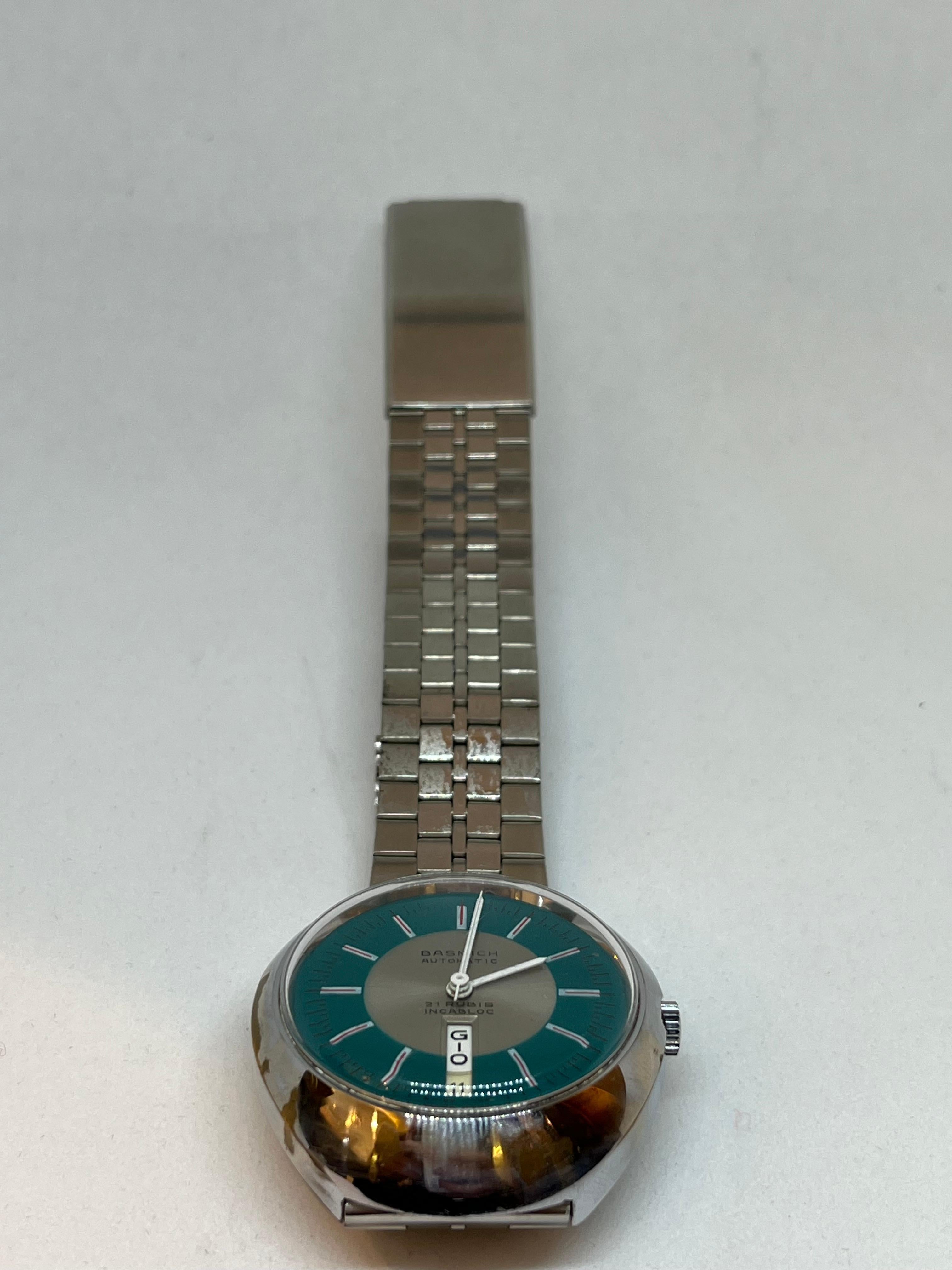 Reloj automático Basmich de los años 70 21 Rubins Incabloc en venta 1