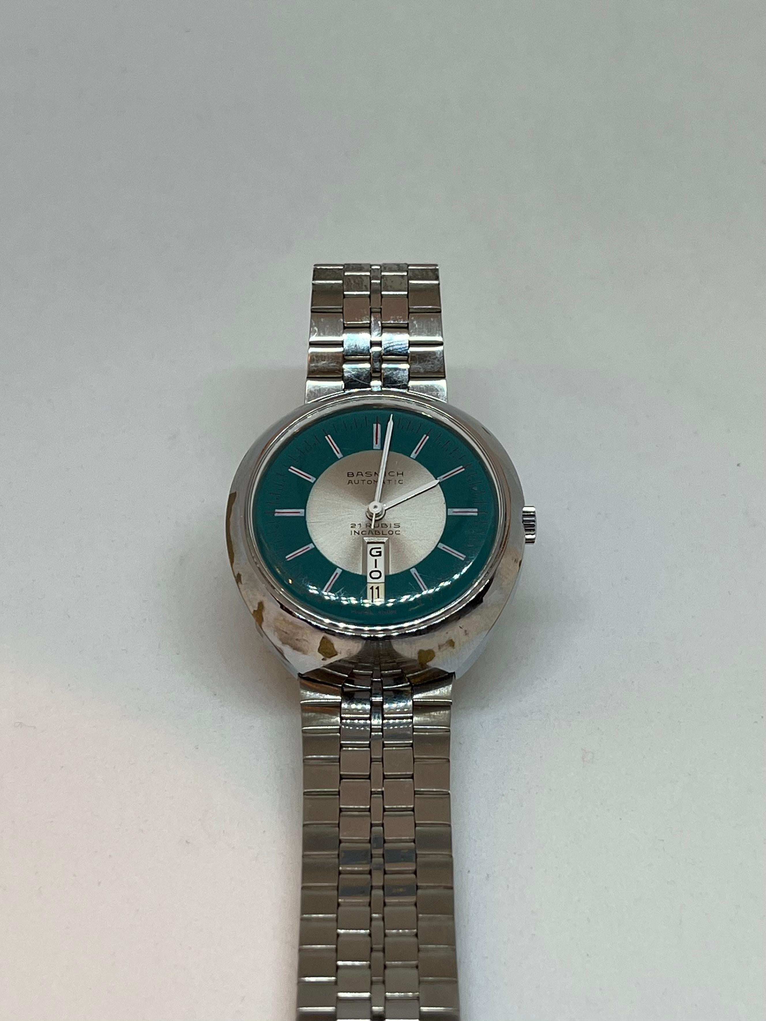 Reloj automático Basmich de los años 70 21 Rubins Incabloc en venta 3