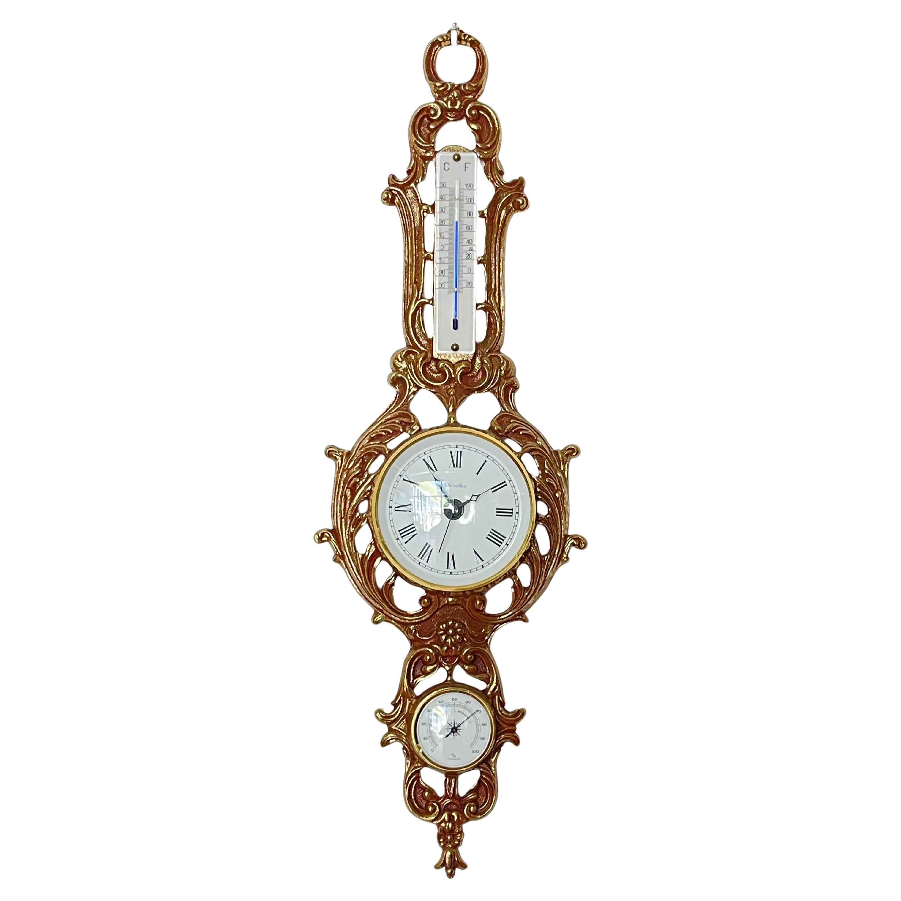 Gold Barock Stil Vintage Barometer und Thermometer Uhr