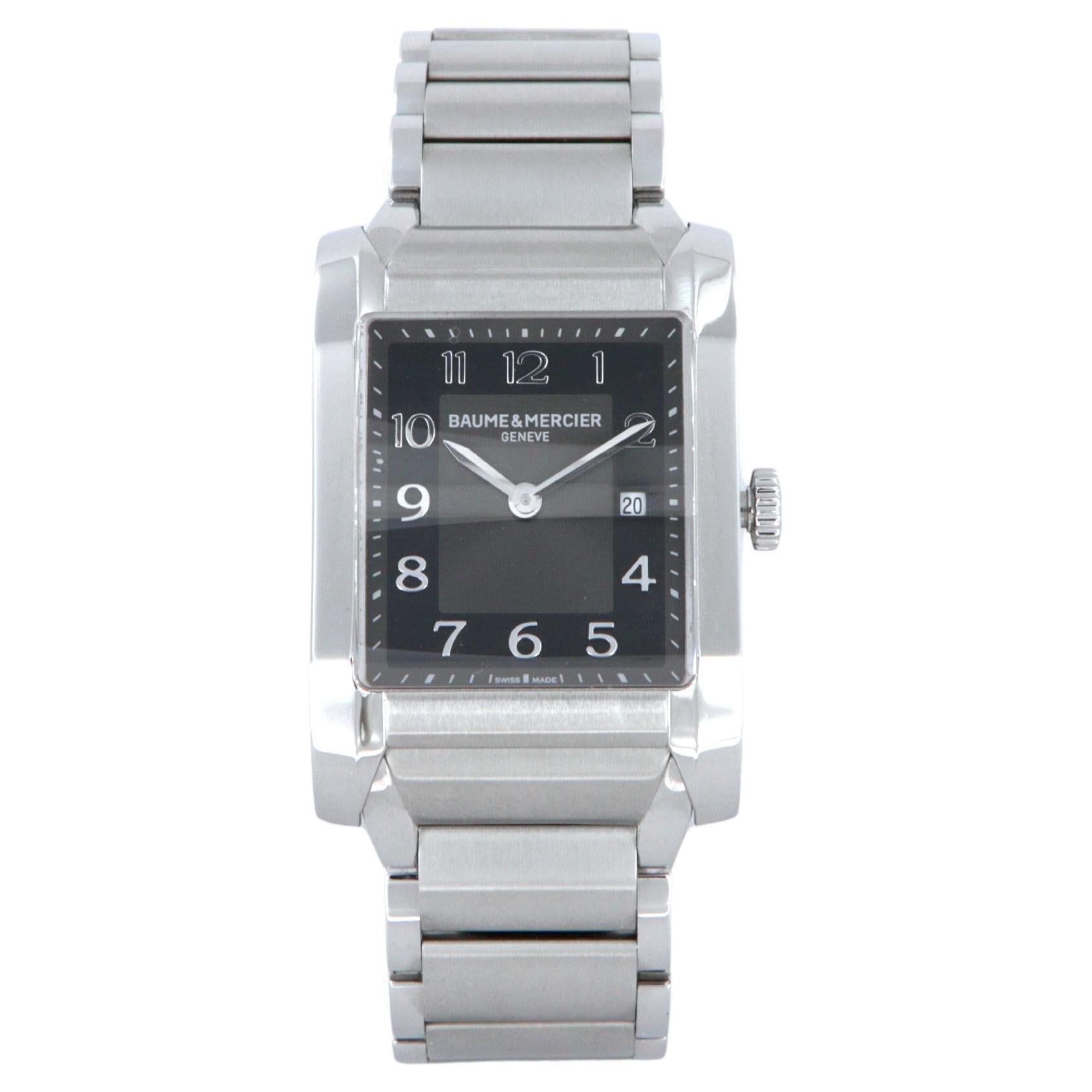 Baume Mercier Montre Hampton à quartz en acier neuve MOA10021 en vente