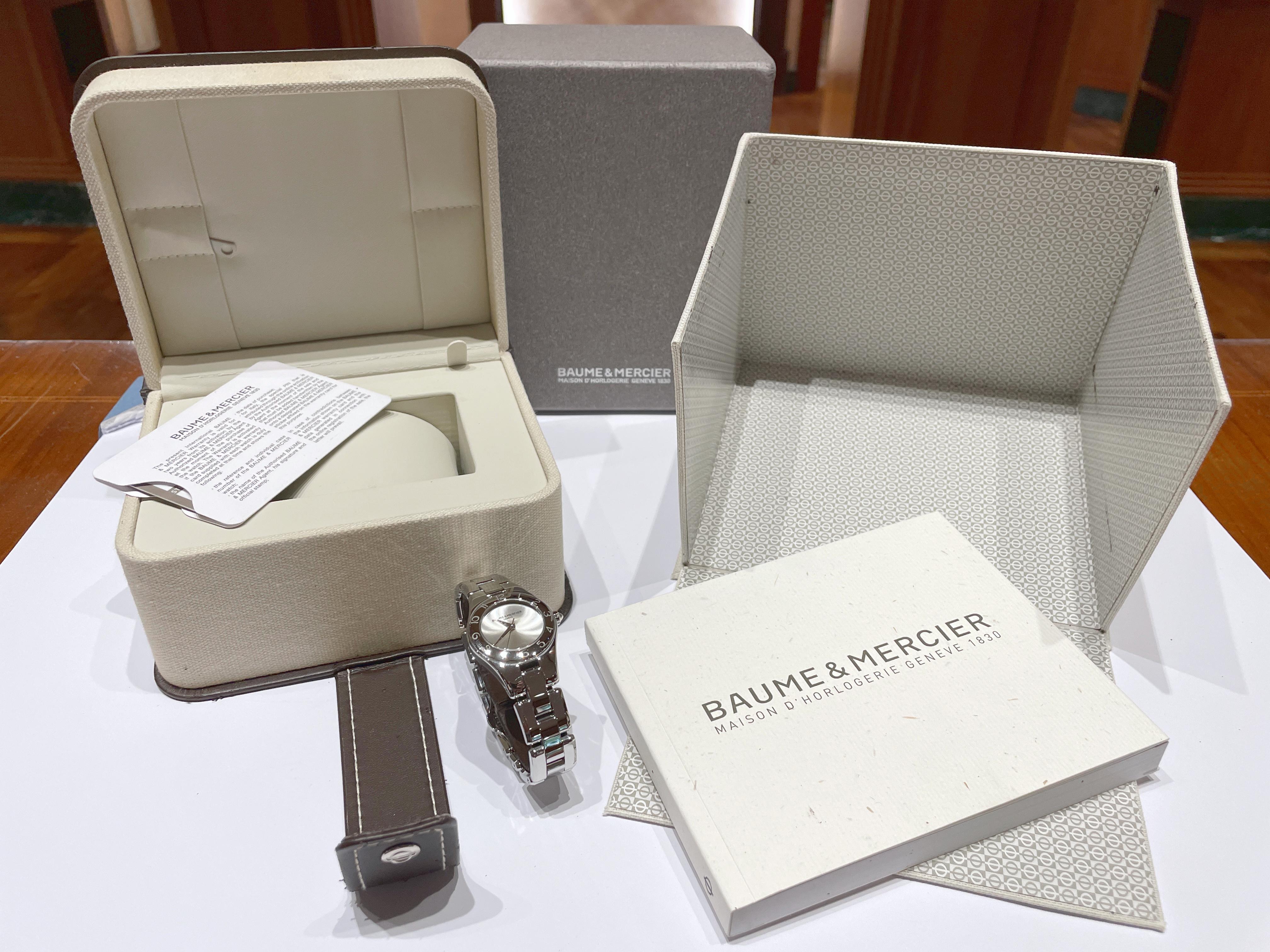 Baume Mercier Linea reloj de cuarzo de acero nuevo MOA10138 en venta 9