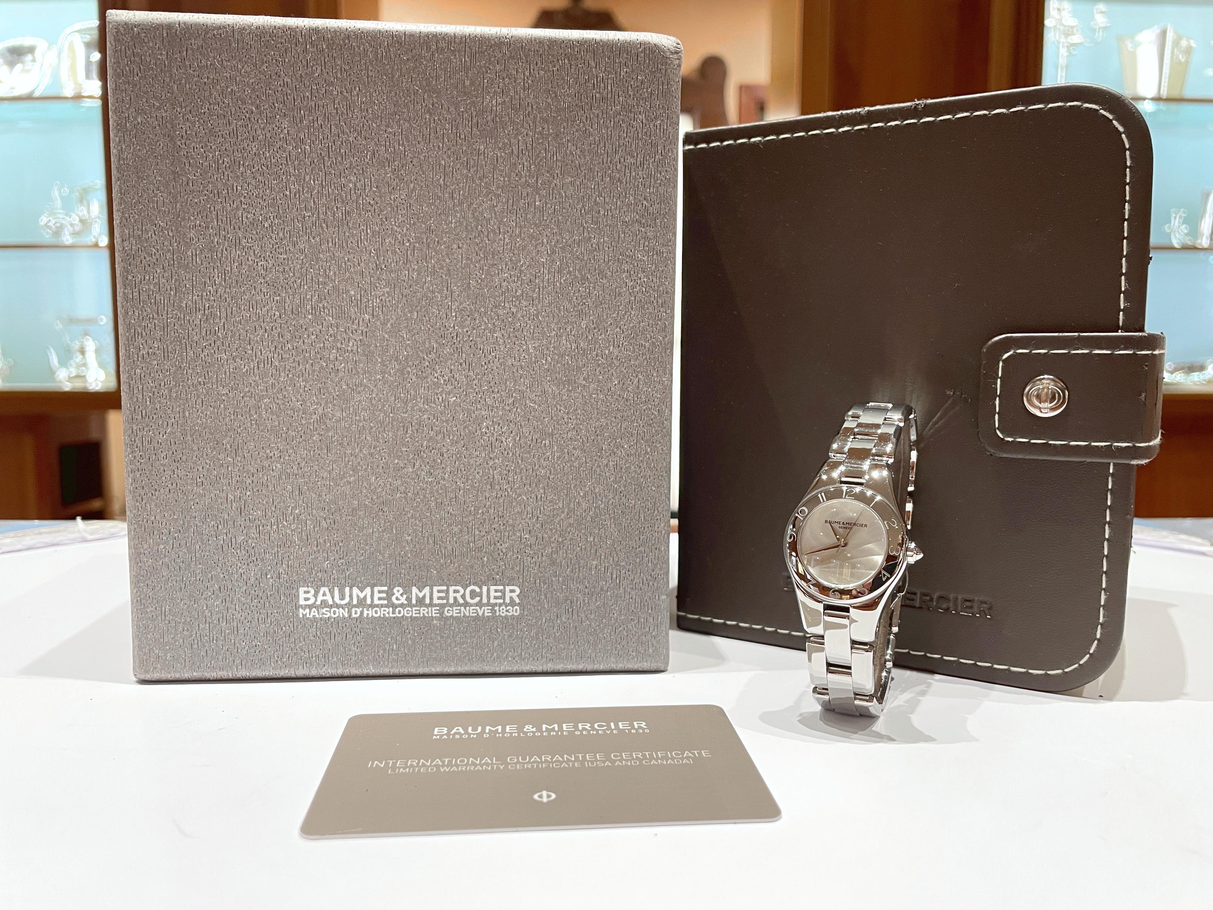 Baume Mercier Linea reloj de cuarzo de acero nuevo MOA10138 en venta 10