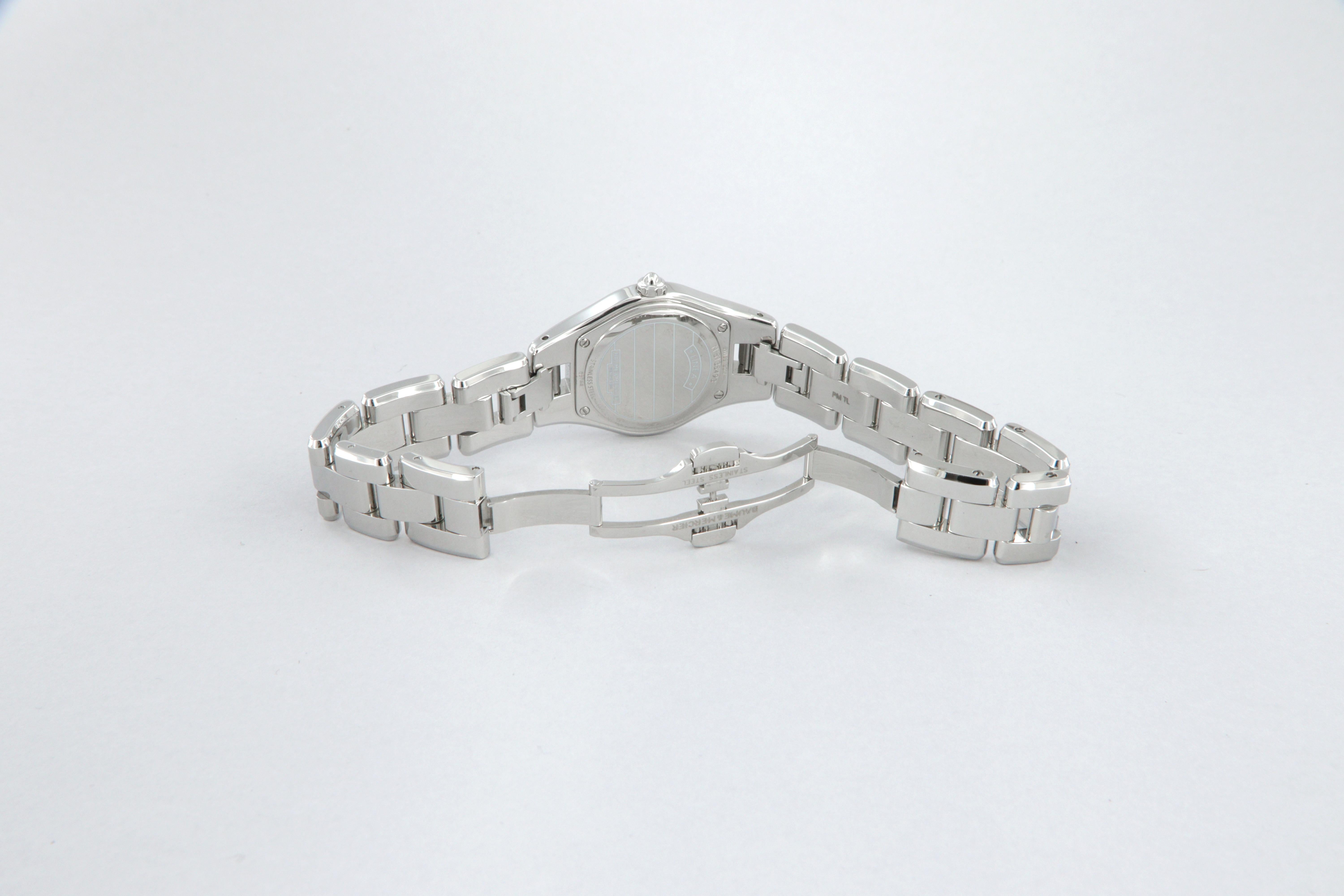 Baume Mercier Linea reloj de cuarzo de acero nuevo MOA10138 en venta 3